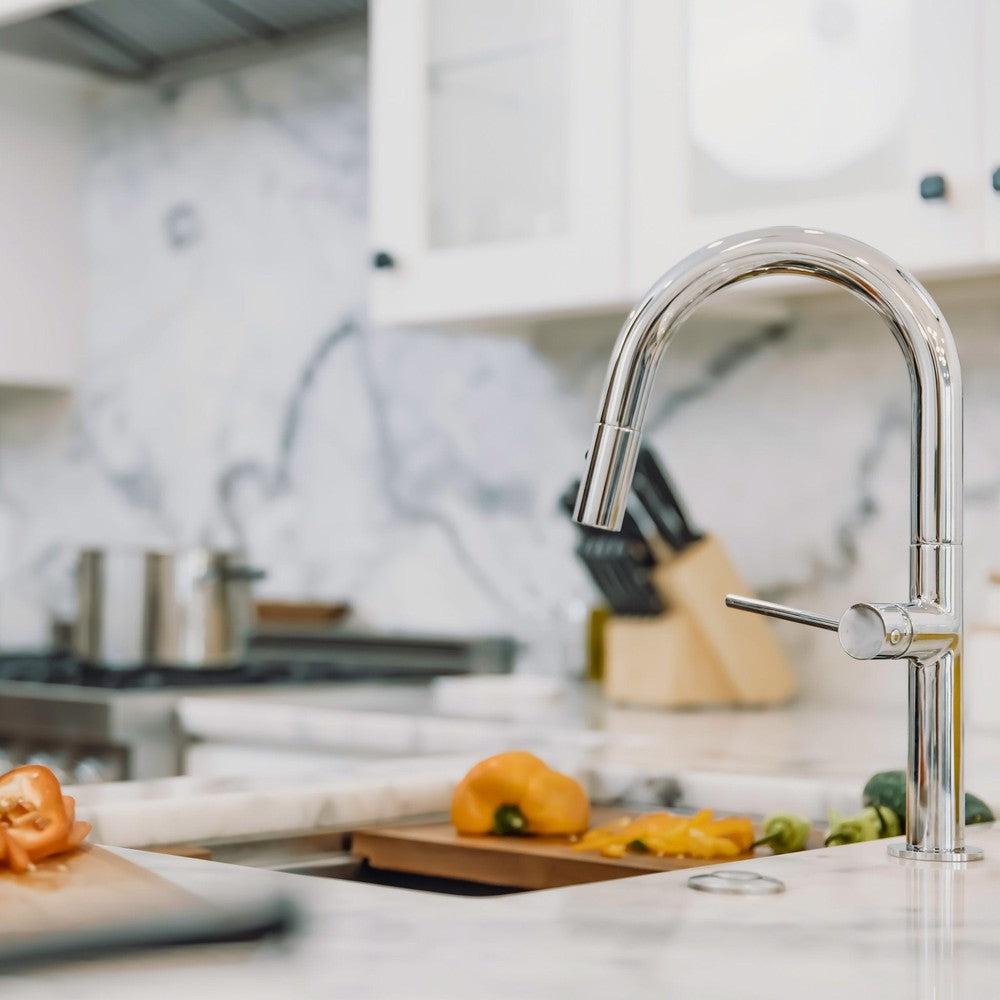 ZLINE Voltaire Pull Down Single Handle Chrome Kitchen Faucet - Modern Design for Easy Cooking & Dishwashing | Perfect for Home Kitchens & Restaurants