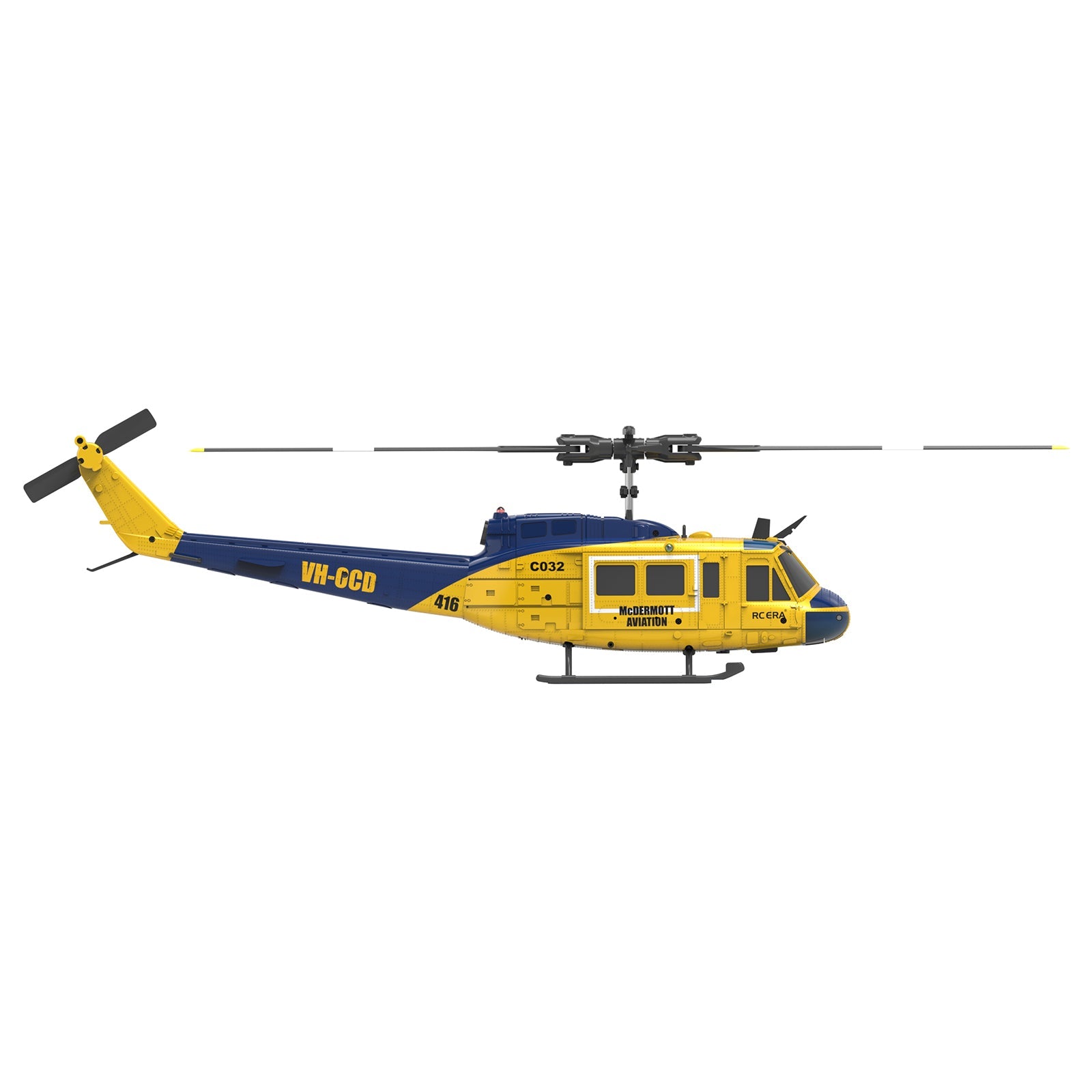 RC ERA C032 UH-1 Huey 6 Channel Brushless RC Helicopter with Gyro - 3D Flight Capable - Remote Control Helicopter for Adults & Hobbyists - Perfect for Outdoor Flying, Aerial Photography & RC Enthusiasts