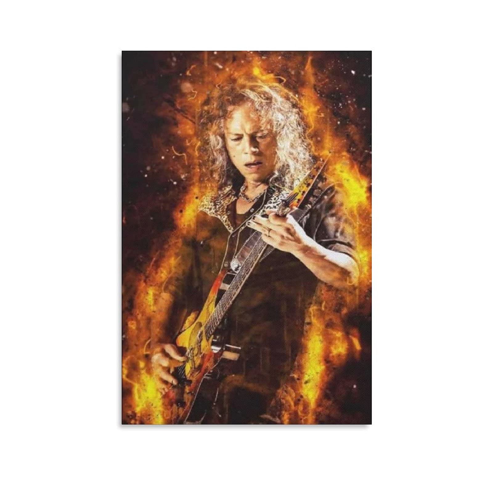 Kirk Hammett Canvas Poster - 24x36 Inches (60x90cm) Rock Music Wall Art Decor for Bedroom, Living Room & Office - Perfect Gift for Metallica Fans & Home Decoration