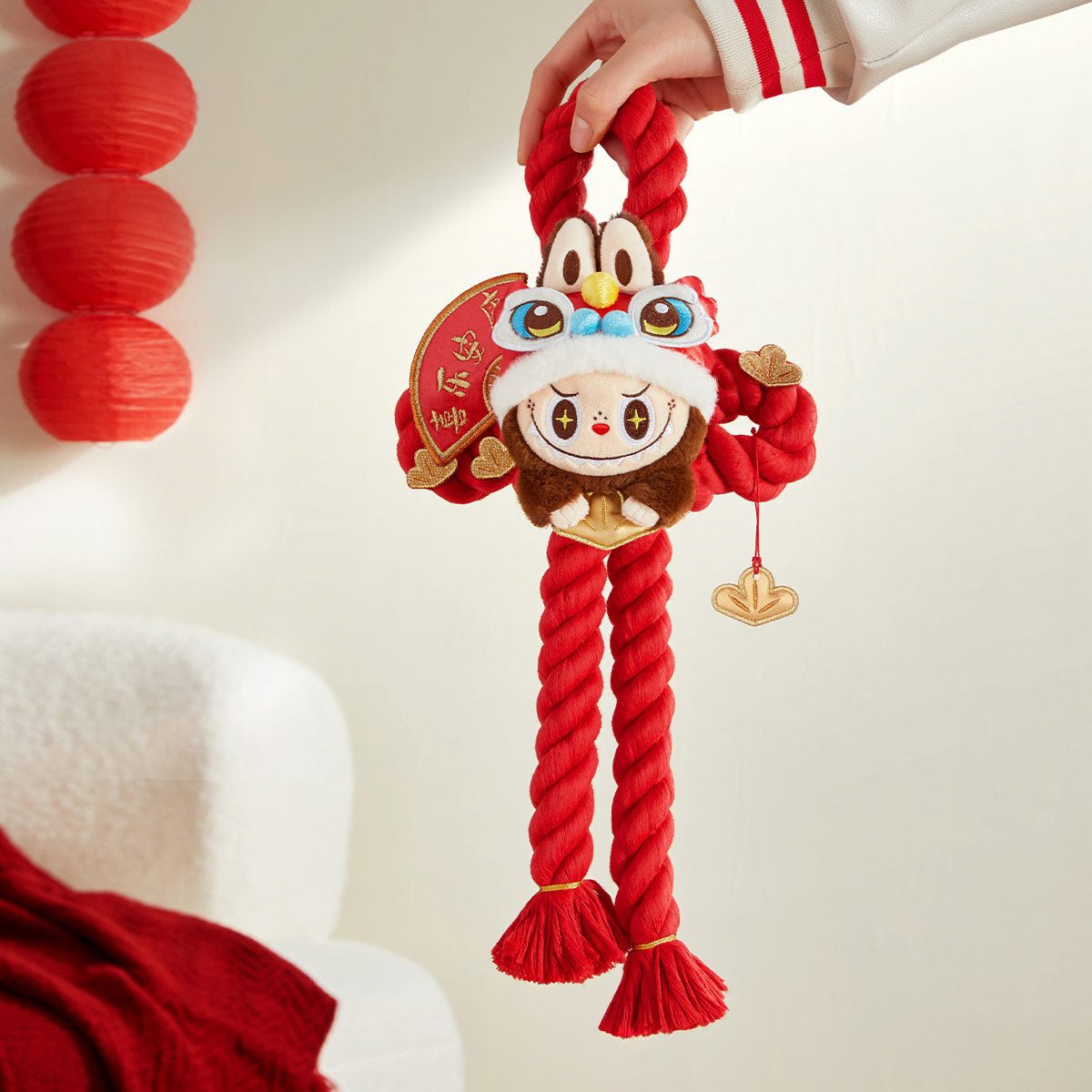 POP MART Wealthy Snake New Year Celebration Series LABUBU Plush Door Hanging Decor - Festive Home Decoration for Chinese New Year, Christmas & Holiday Parties