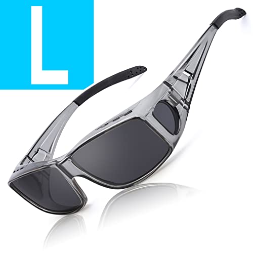 A03 Transparent Gray Frame Polarized Grey Lens Wrap Around Sunglasses