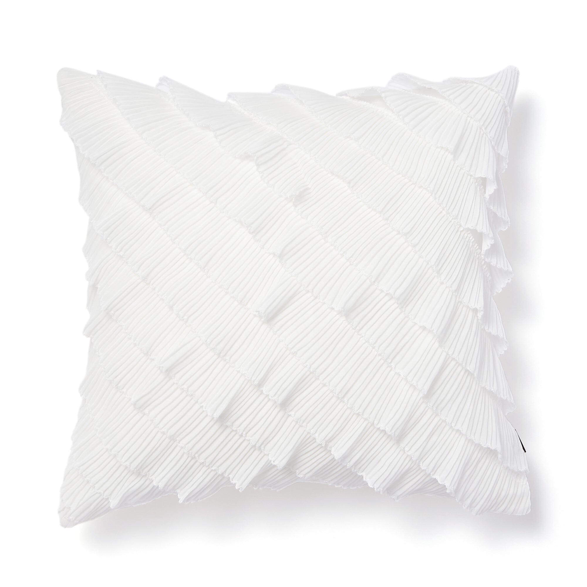 Elegant White Chiffon Frill Cushion Cover 18x18 Inches - Perfect for Sofa, Bed, and Home Decor
