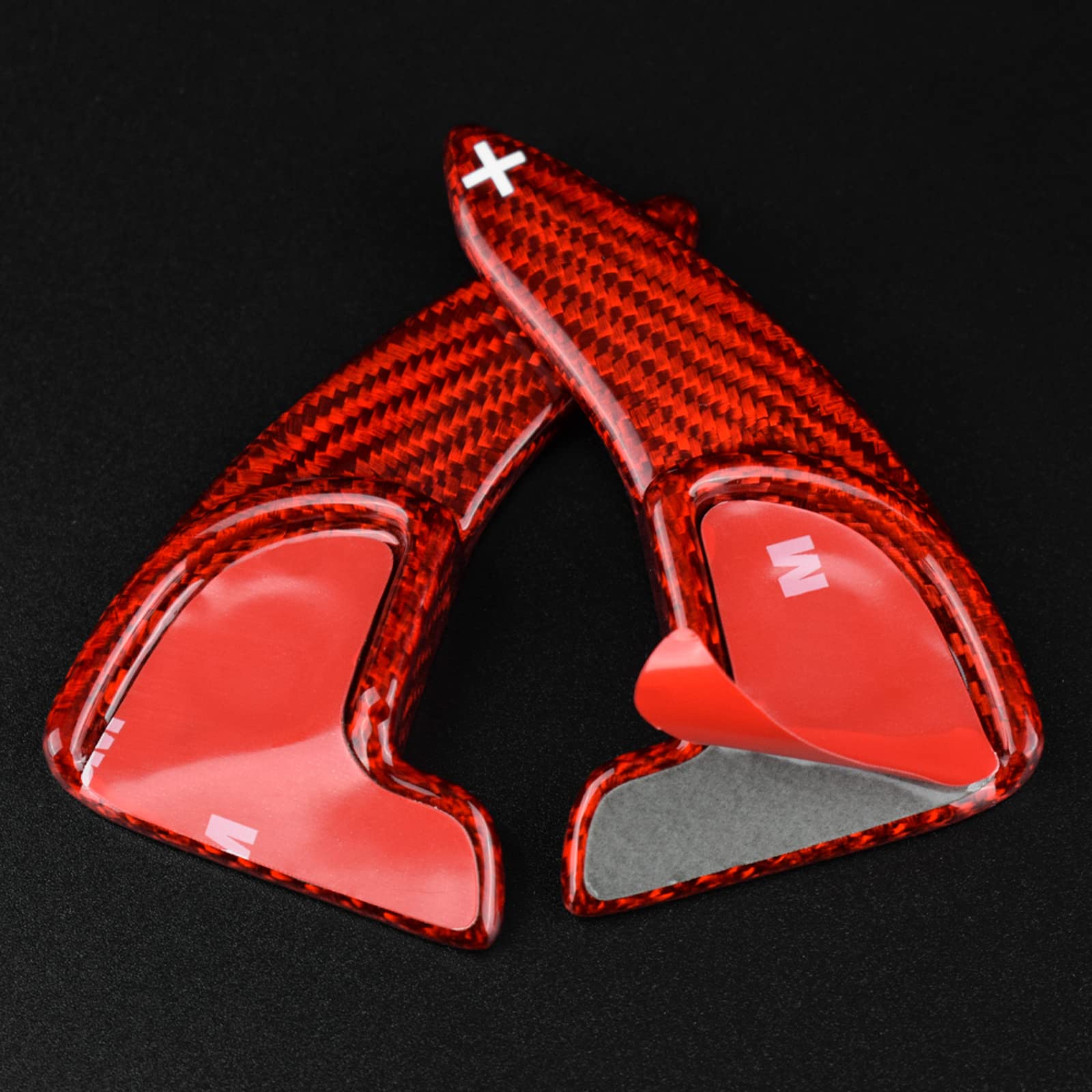 Carbon Fiber Steering Wheel Paddle Shifter Extensions for Dodge Charger Challenger 2015-2021 & Durango 2014-2022 - Red Interior Trim Accessories | Enhance Driving Experience & Sporty Look
