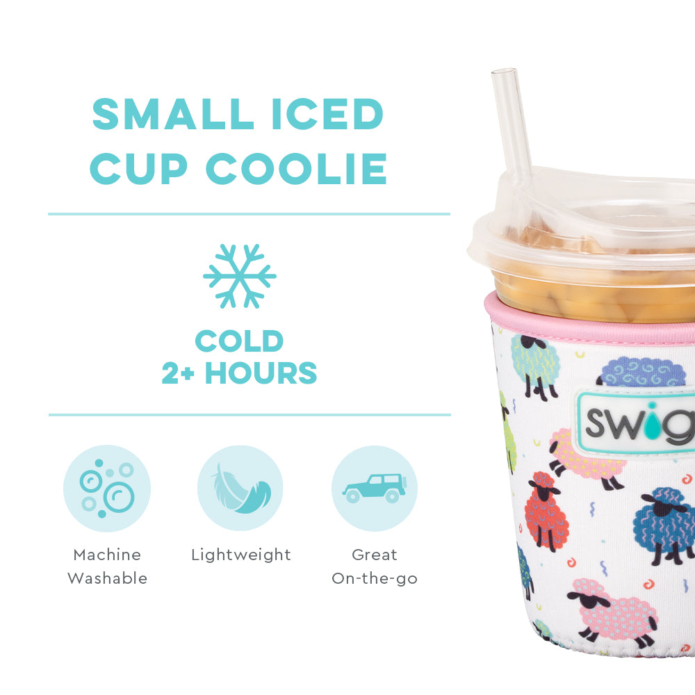 Counting Sheep Small Iced Cup Coolie - Insulated Beverage Holder for Coffee, Tea & Cold Drinks - Perfect for Office, Picnics & Outdoor Activities