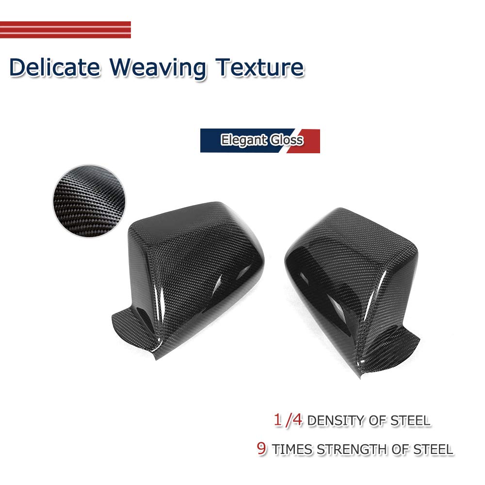 Carbon Fiber Mirror Cover for Cadillac CTS Non-V Coupe 2009-2013 - Side Mirror Cap Replacement - Lightweight & Durable Exterior Upgrade - Perfect for Car Enthusiasts & Custom Builds
