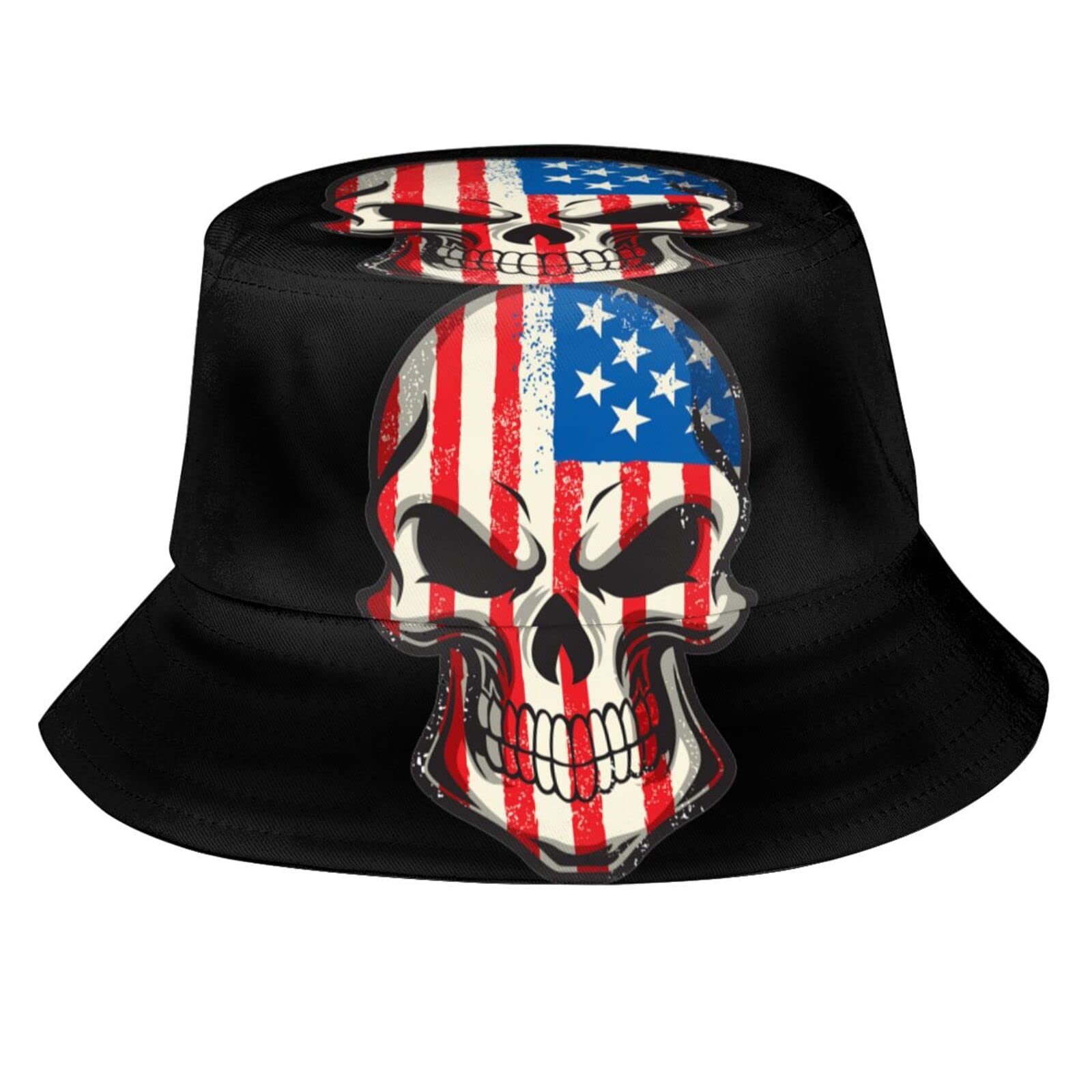 American Flag Print Bucket Hat - Patriotic Wide Brim Sun Hat for Men & Women - Summer Beach Travel, Outdoor Activities, Festivals & 4th of July Celebrations