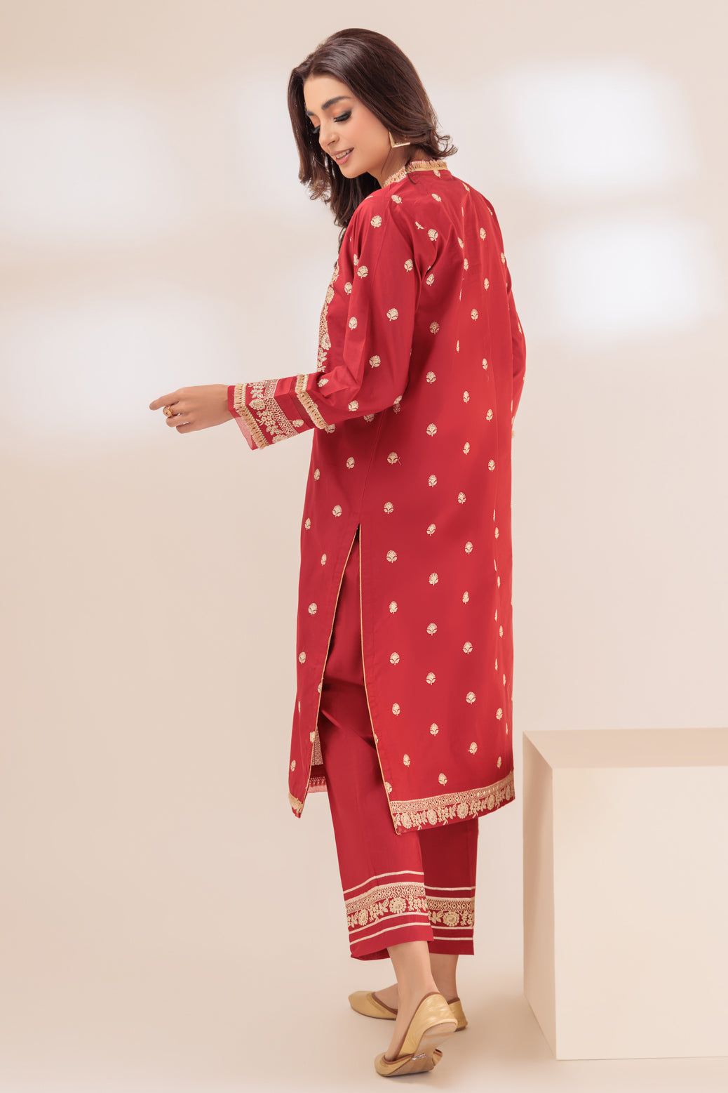 Premium Cambric Red 2-Piece Stitched Suit Set for Men - Formal Office Wear & Special Occasions | Bonanza