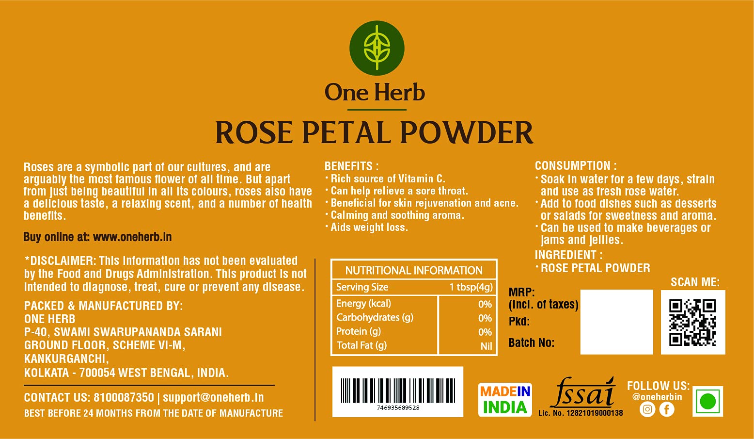 Organic Rose Petals Powder 100g - Natural Face Mask & Skin Care Exfoliator for Wrinkles & Blemish Lightening | DIY Beauty, Spa Treatment, Aromatherapy
