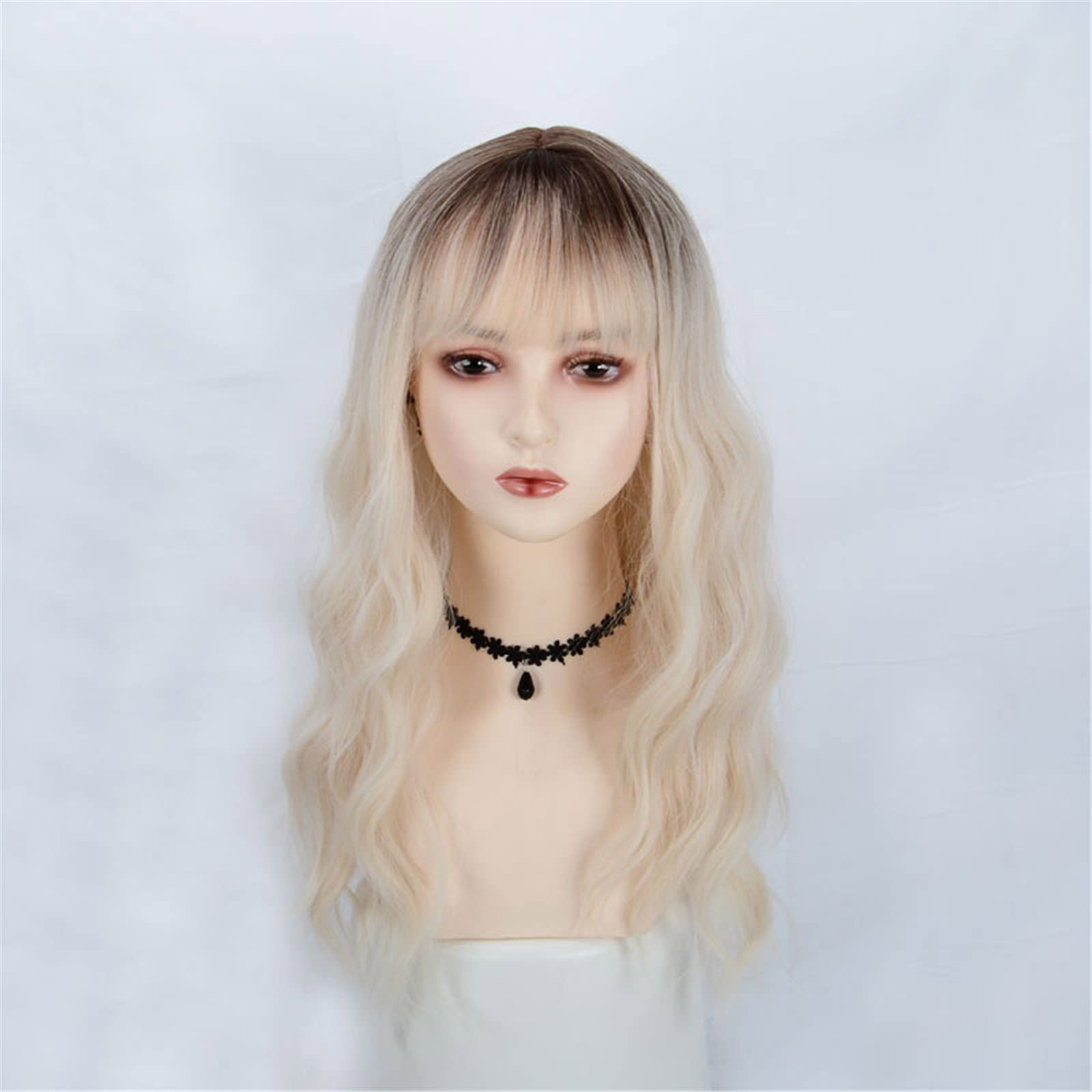 Dark Hair Dry Shampoo for Bangs & Wigs - Blonde to Brown Gradient for Long Curly Hair (Beige, One Size) | Perfect for Quick Hair Refresh & Volume Boost