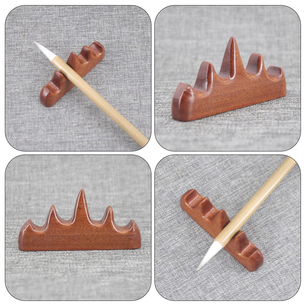 Wooden Brush Holder for Calligraphy & Ink Pens - Desk Organizer for Artists