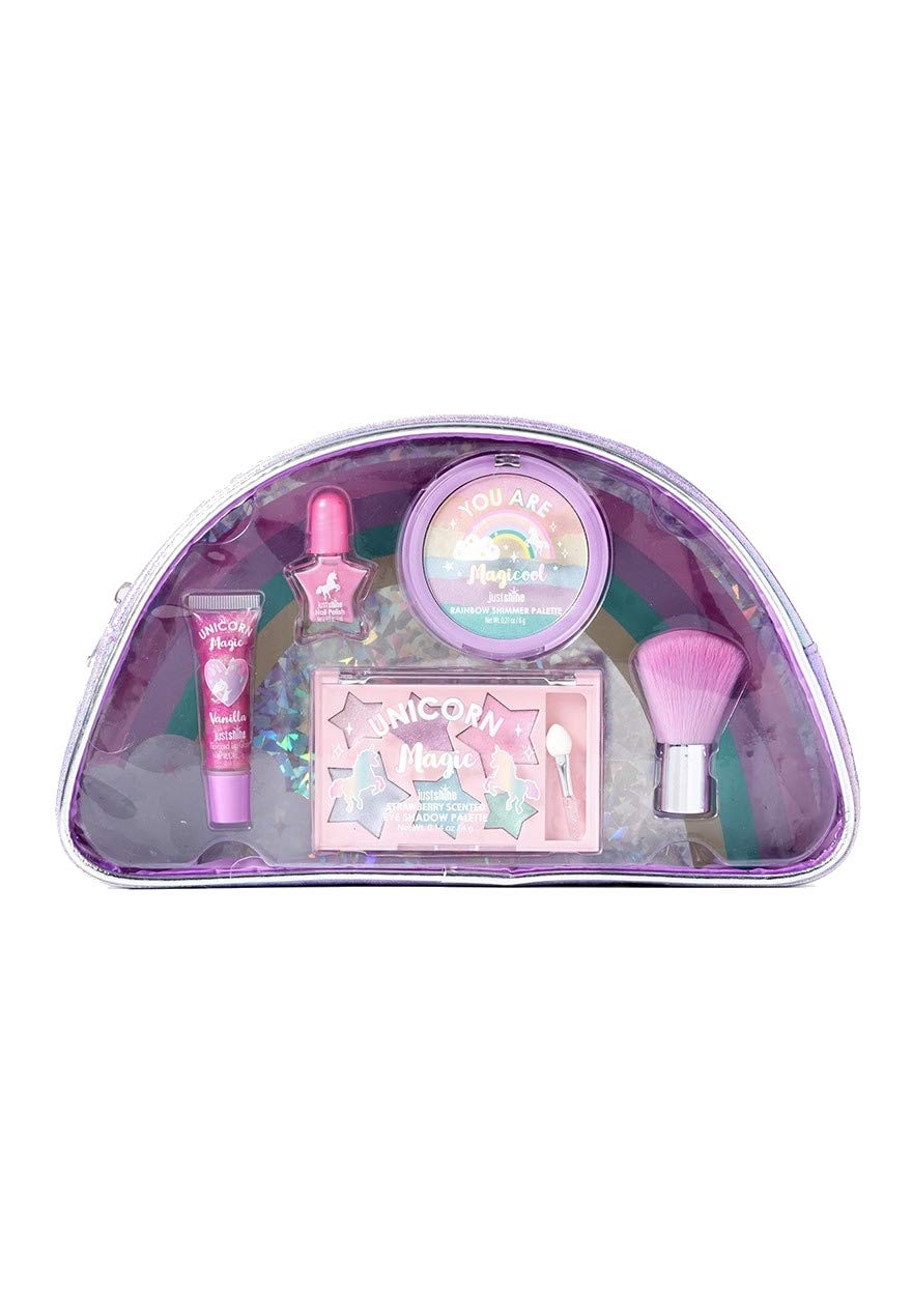Just Shine Rainbow Unicorn Cosmetic Set - Vibrant Makeup Kit for Kids, Teens & Party Glam, Perfect for Birthday Gifts, Dress-Up Play & Themed Events