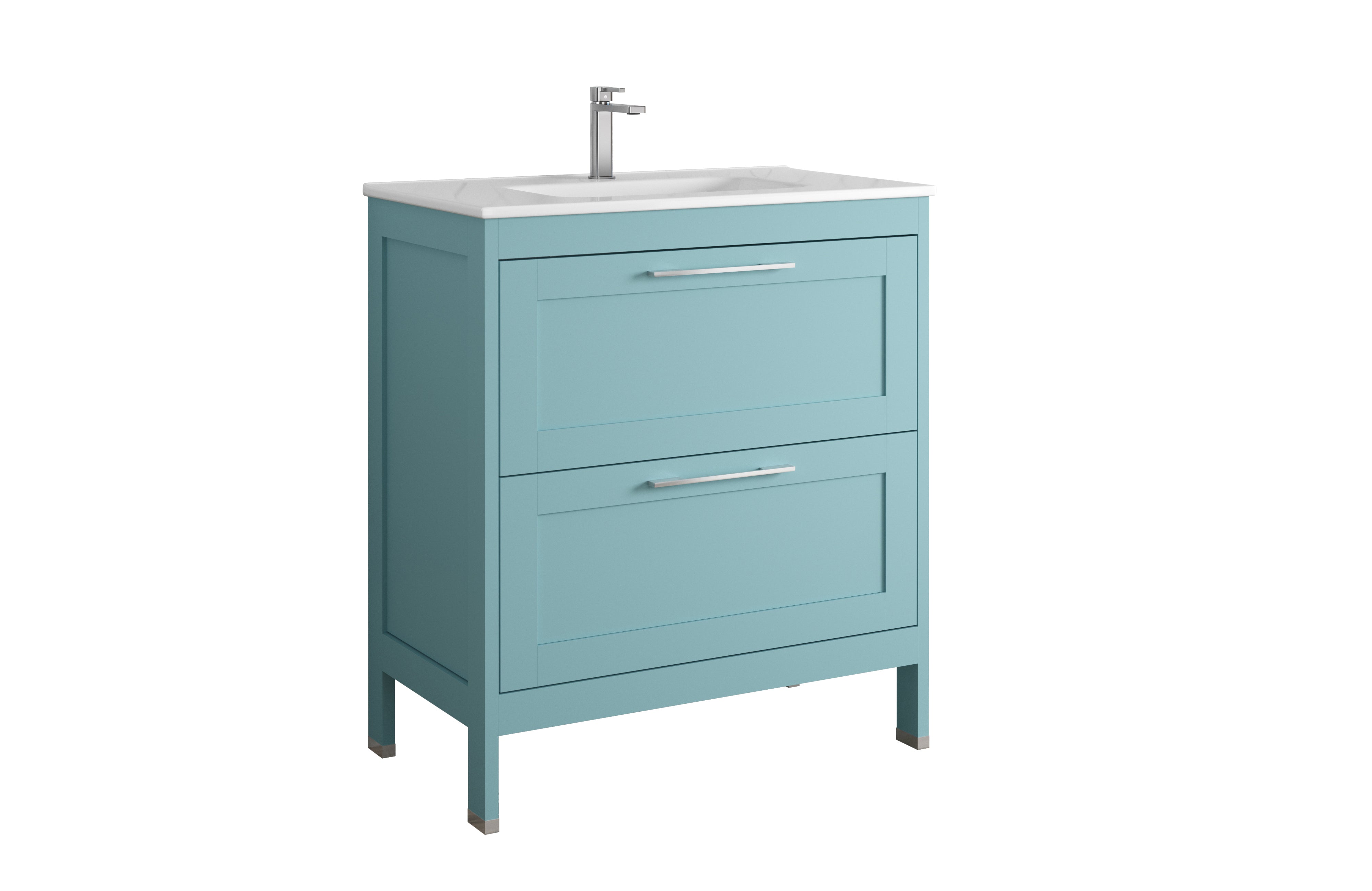 Modern Lakeside Bathroom Vanity Set - 36 Inch Single Sink Cabinet with Onyx Stone Basin & Soft-Close Drawers - Perfect for Master Bath, Guest Bathroom & Powder Room Renovations