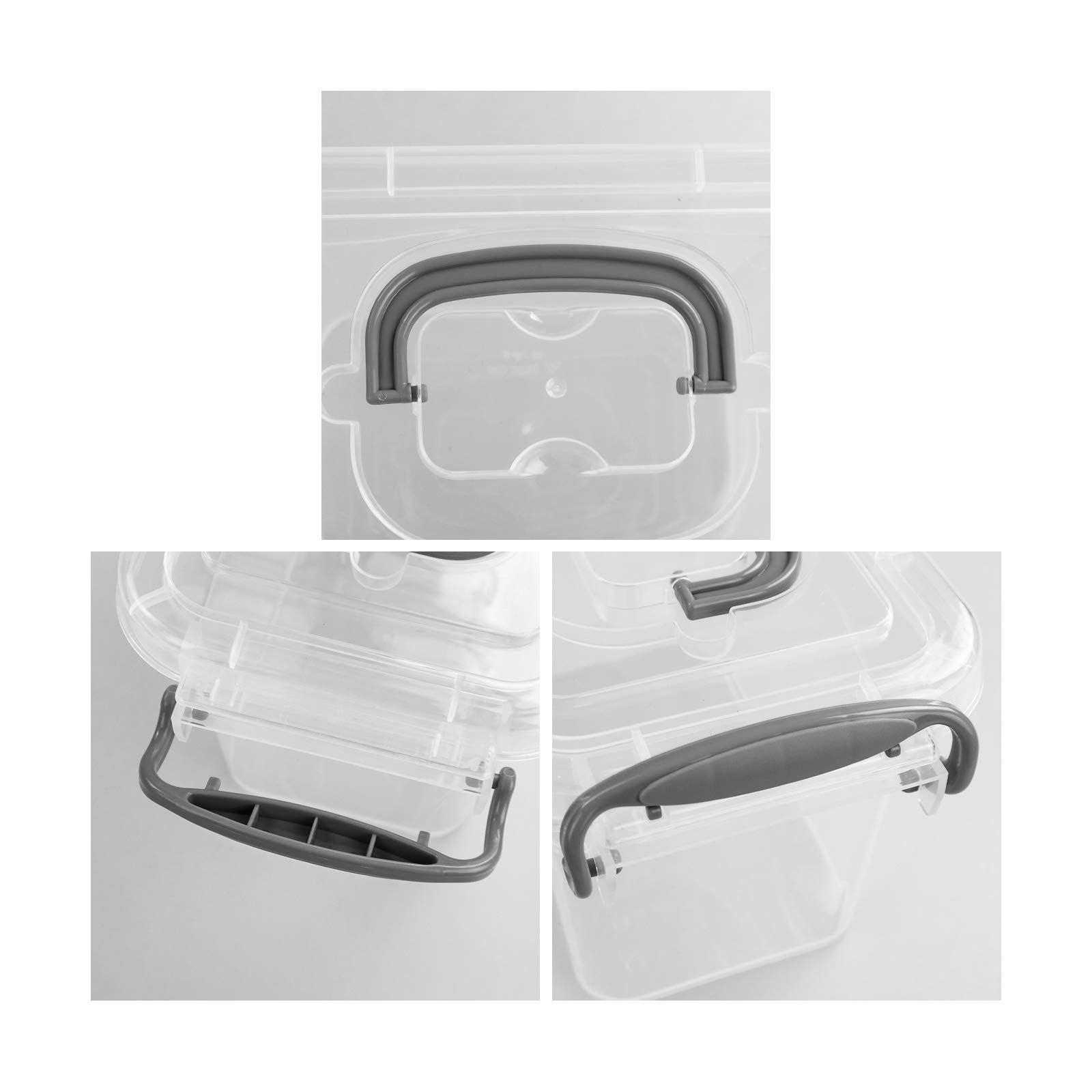 1.5L Clear Mini Storage Box 6-Pack - Small Plastic Organizer for Crafts & Office