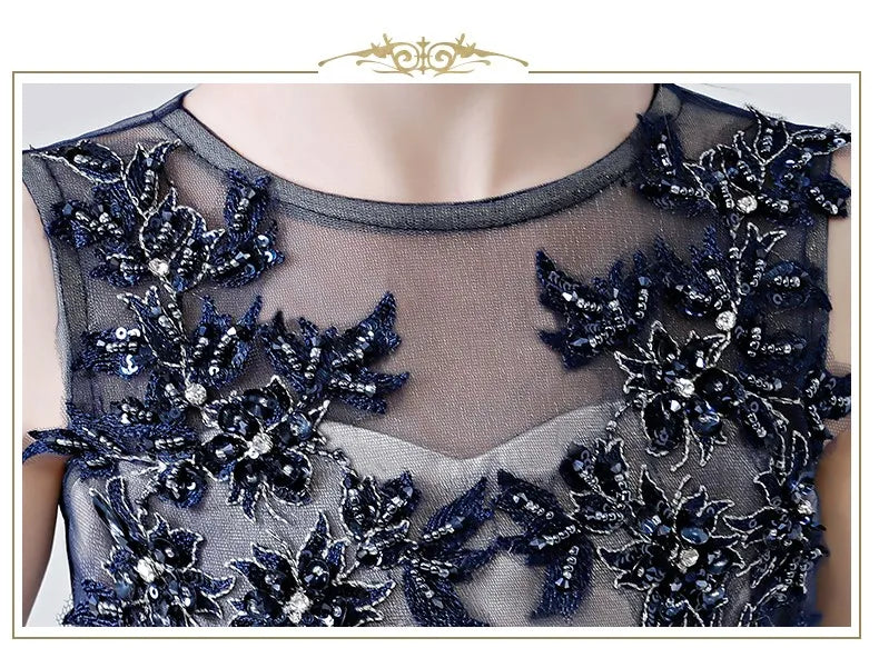 Navy Blue Flower Girl Dress for Junior Bridesmaids | Kids Pageant Gown | Children's Party Dress | Perfect for Weddings, Pageants & Special Occasions