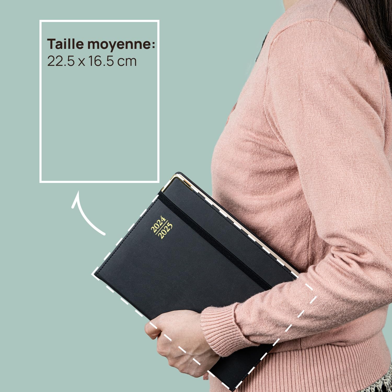 POPRUN 2024-2025 Academic Planner - 17 Month Weekly Planner from August 2024 to December 2025, Premium PU Leather School Diary with Monthly Tabs, 100gsm FSC Certified Paper (Soft Pink) - Perfect for Students, Teachers & Office Organization