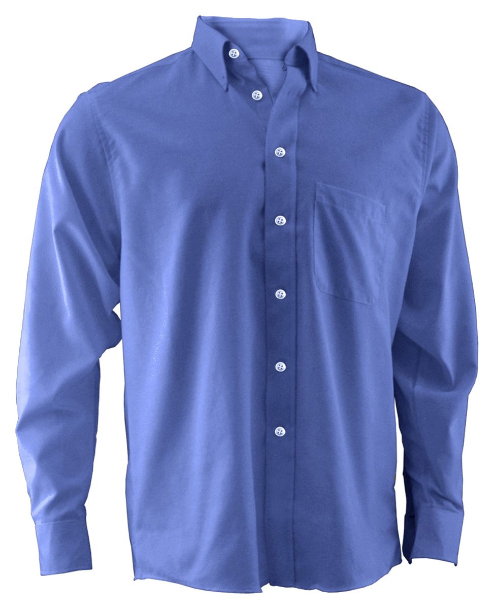 Edwards Garment Men's Easy Care Long Sleeve Oxford Shirt - French Blue - XX-Large (37) | Premium Comfort for Business Casual & Office Wear