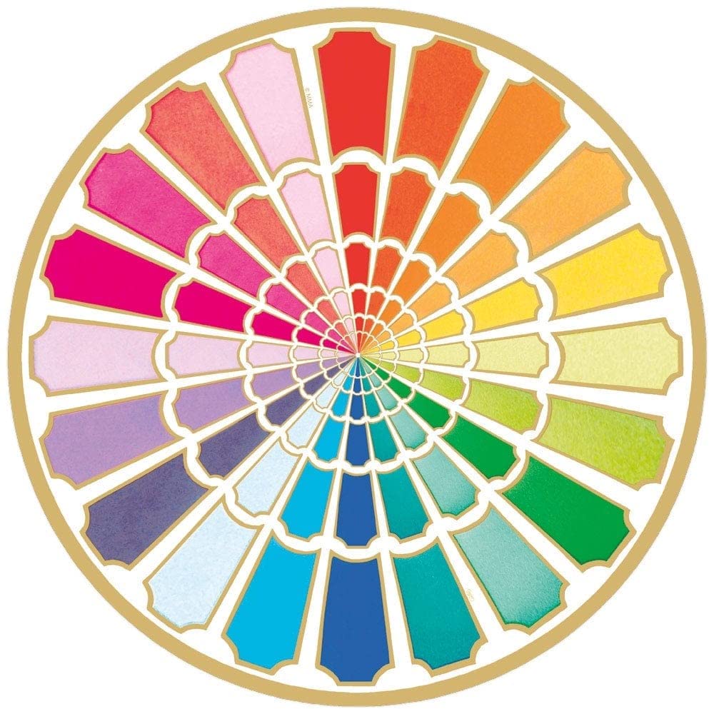 Caspari Color Wheel Round Paper Placemats - 48 Pack | Vibrant Disposable Table Decor for Parties, Weddings & Events