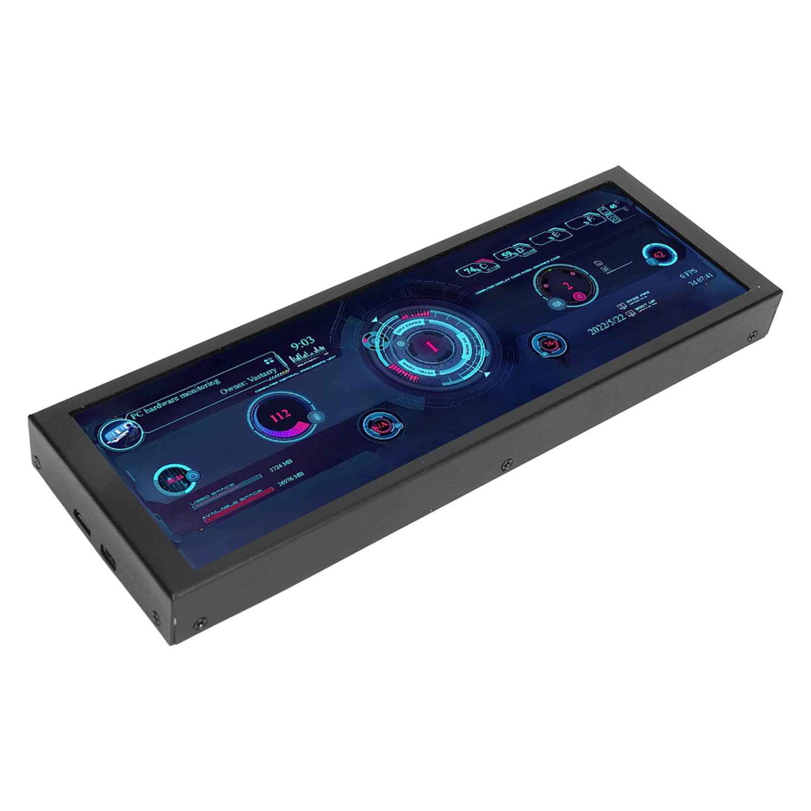 7.9 Inch IPS PC CPU Data Monitor with Auto Shutoff, USB Powered, Customizable Theme Editor - Ideal for GPU Monitoring, Gaming Rigs & PC Builds - Perfect for Home Office, Gaming Setup & DIY PC Enthusiasts
