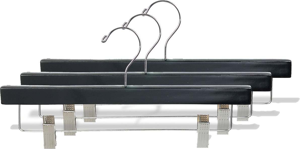 The Great American Hanger Company 50-Pack Black Wooden Bottom/Skirt Hangers with Durable Finish - Perfect for Closet Organization, Retail Stores & Dry Cleaning Businesses (500333-050)