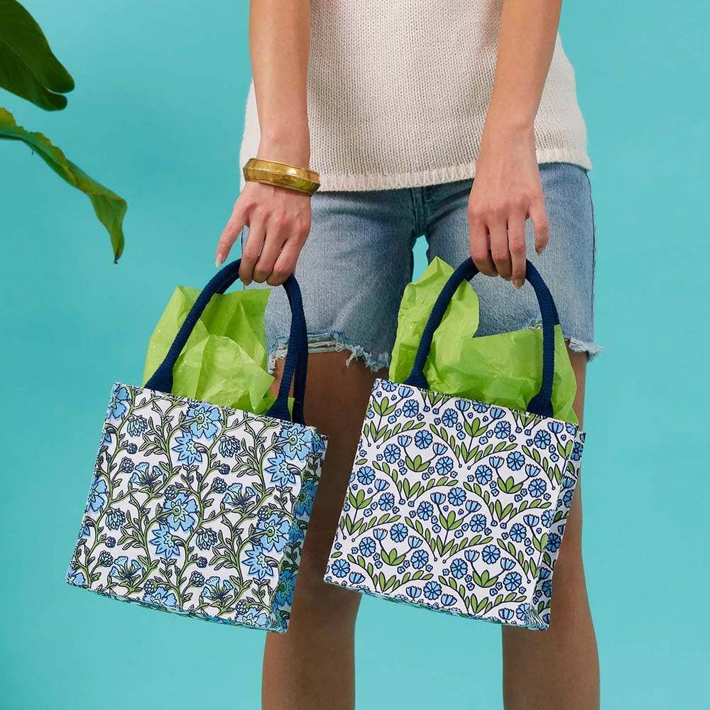 Blaire Blue Itsy Bitsy Reusable Gift Bag Tote - Eco-Friendly Small Shopping Tote for Gifts, Parties & Everyday Use | Perfect for Birthdays, Weddings & Groceries