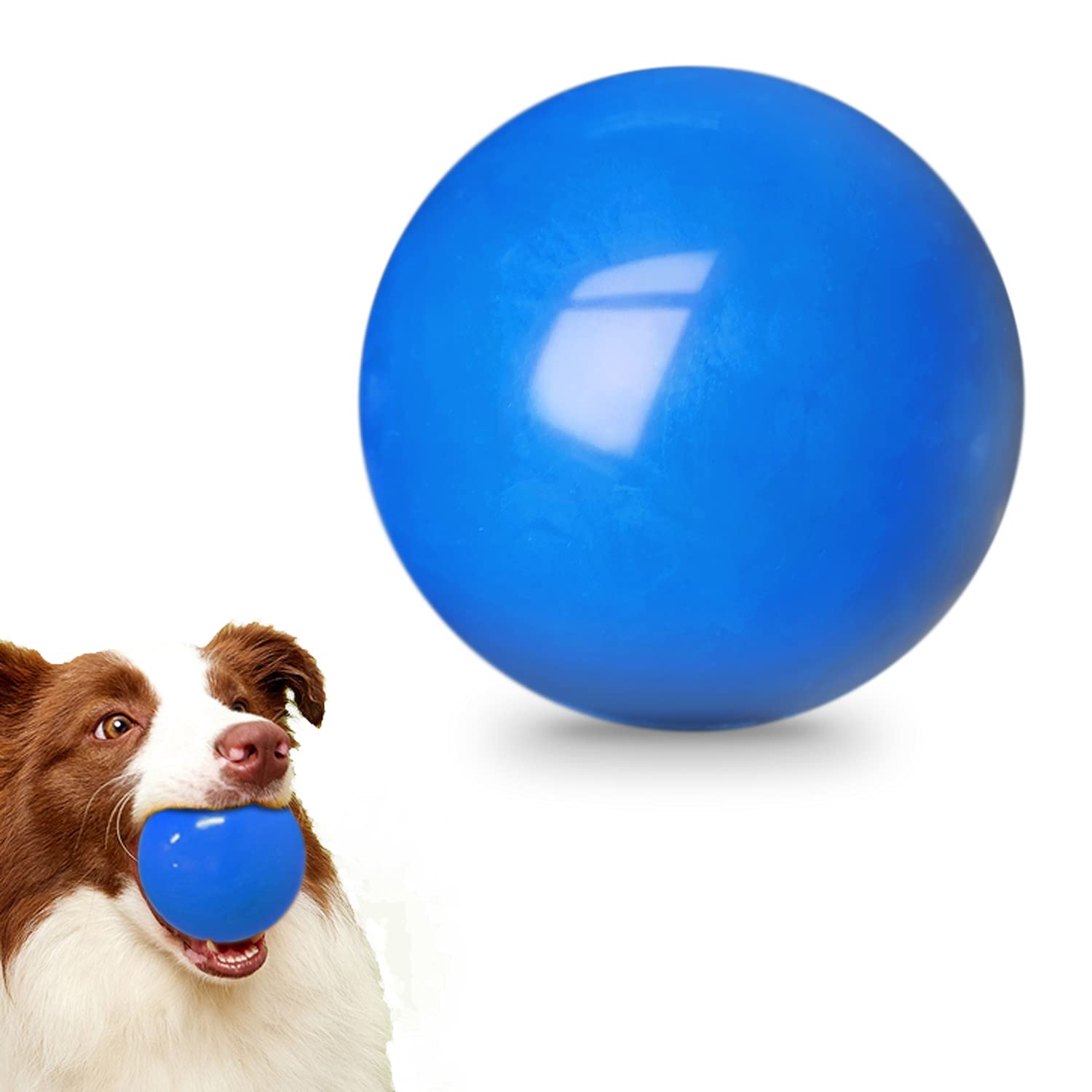 Indestructible Dog Balls for Aggressive Chewers - 100% Safe Non-Toxic Solid Rubber Chew Toys - Floating Durable Bouncy Ball for Medium & Large Breed Dogs - Perfect for Training, Playtime, Fetch & Outdoor Exercise