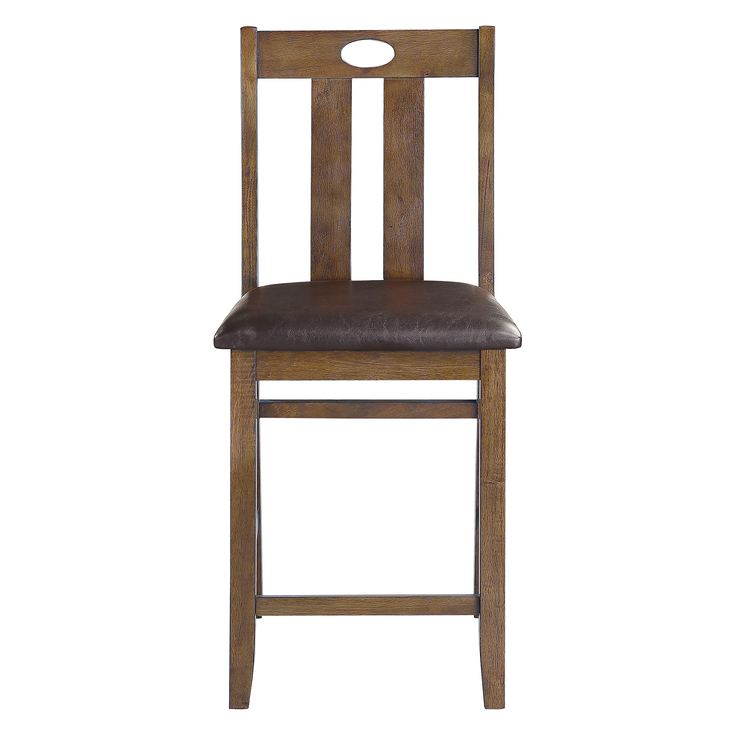 Lexicon Brookshire 5-Piece Counter Height Dining Set - Brown Wooden Bar Table & Stools for Kitchen, Breakfast Nook & Small Space Dining | Modern & Space-Saving Design