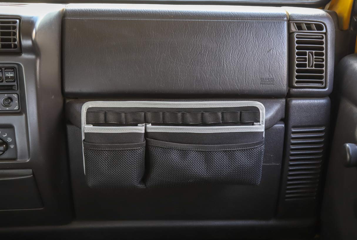 1997-2006 Jeep Wrangler TJ SE Sport Sahara Rubicon Interior Grab Handle Storage Organizer Bag - Car Accessories for Phone, Keys & Small Items - Perfect for Off-Roading & Daily Commute