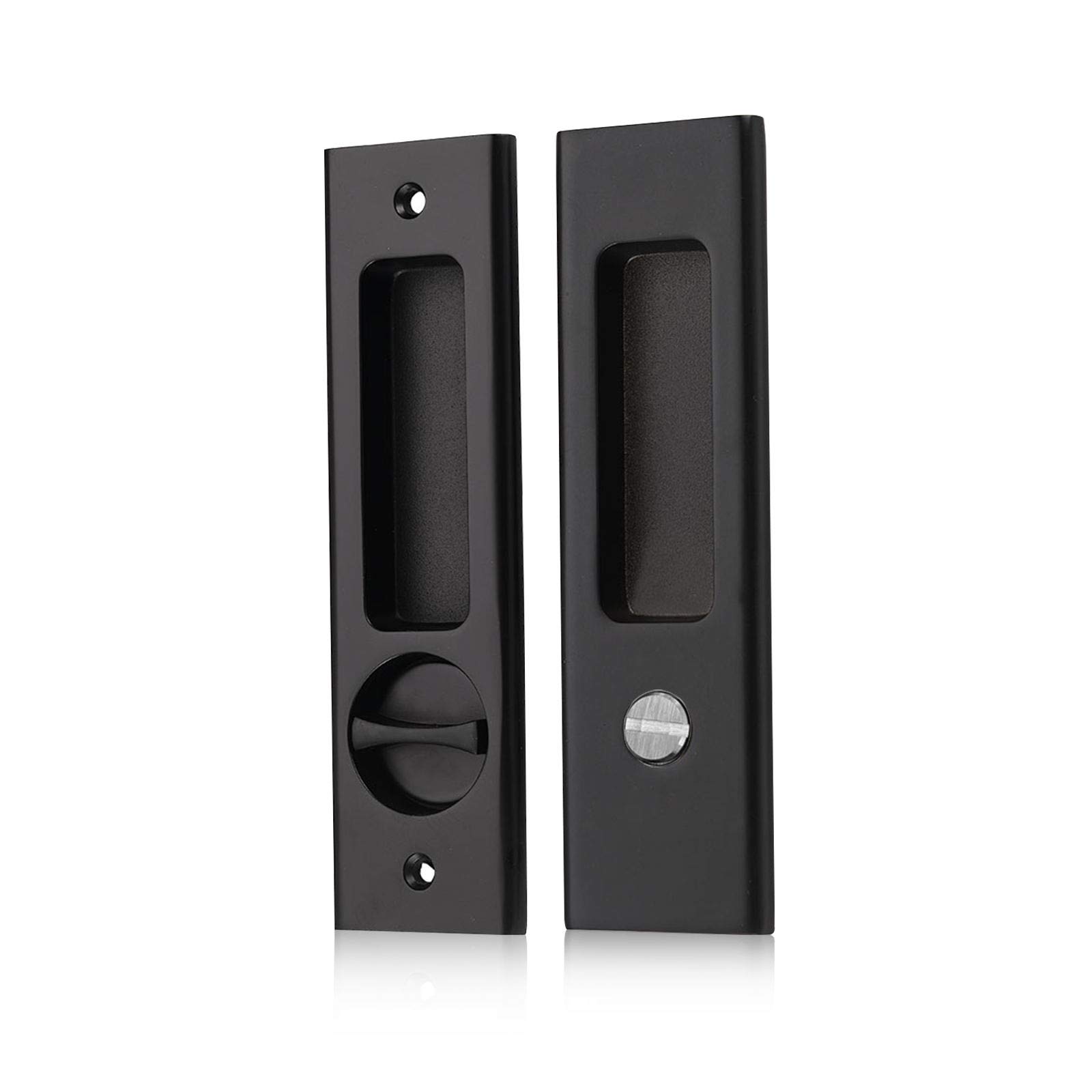 Stainless Steel Sliding Door Handle for Bathroom & Barn Doors - Flush Mount Privacy Round Pocket Lock - Perfect for Home, Office & Commercial Spaces