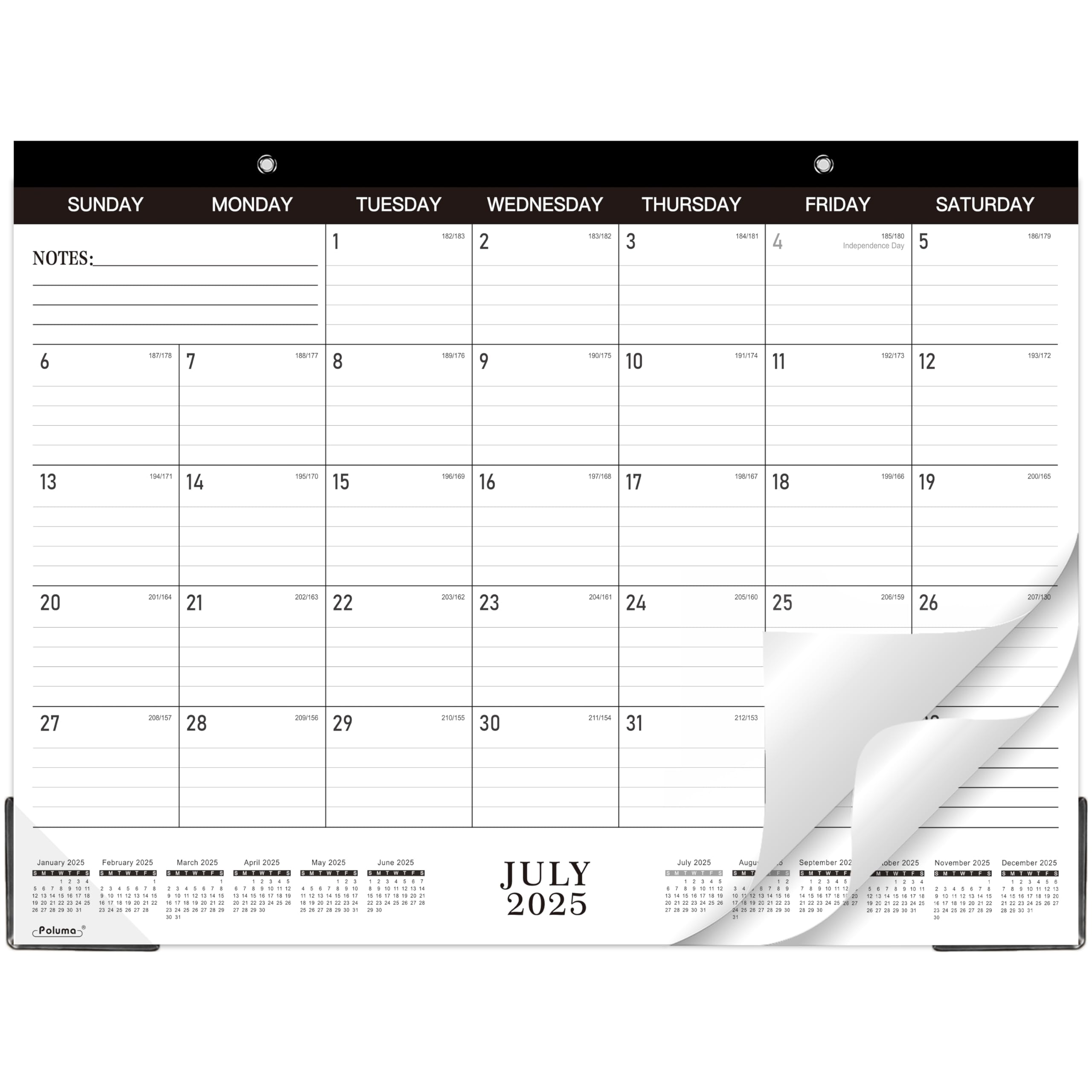 2025-2026 18-Month Desk & Wall Calendar (July 2025 - December 2026) | 14.6