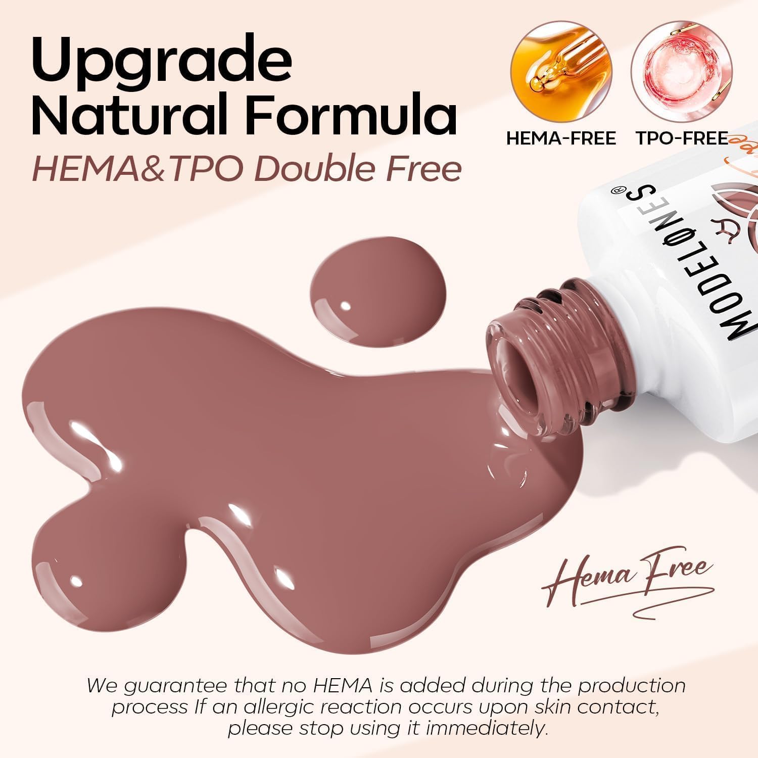 Modelones HEMA-Free Gel Nail Polish Set - 6 Nude Colors (Neutral Brown, Pink Glitter & Shimmer) | Soak Off UV/LED Gel Polish Starter Kit for DIY Manicure | Perfect for All Seasons, Home Salon & Gift Giving