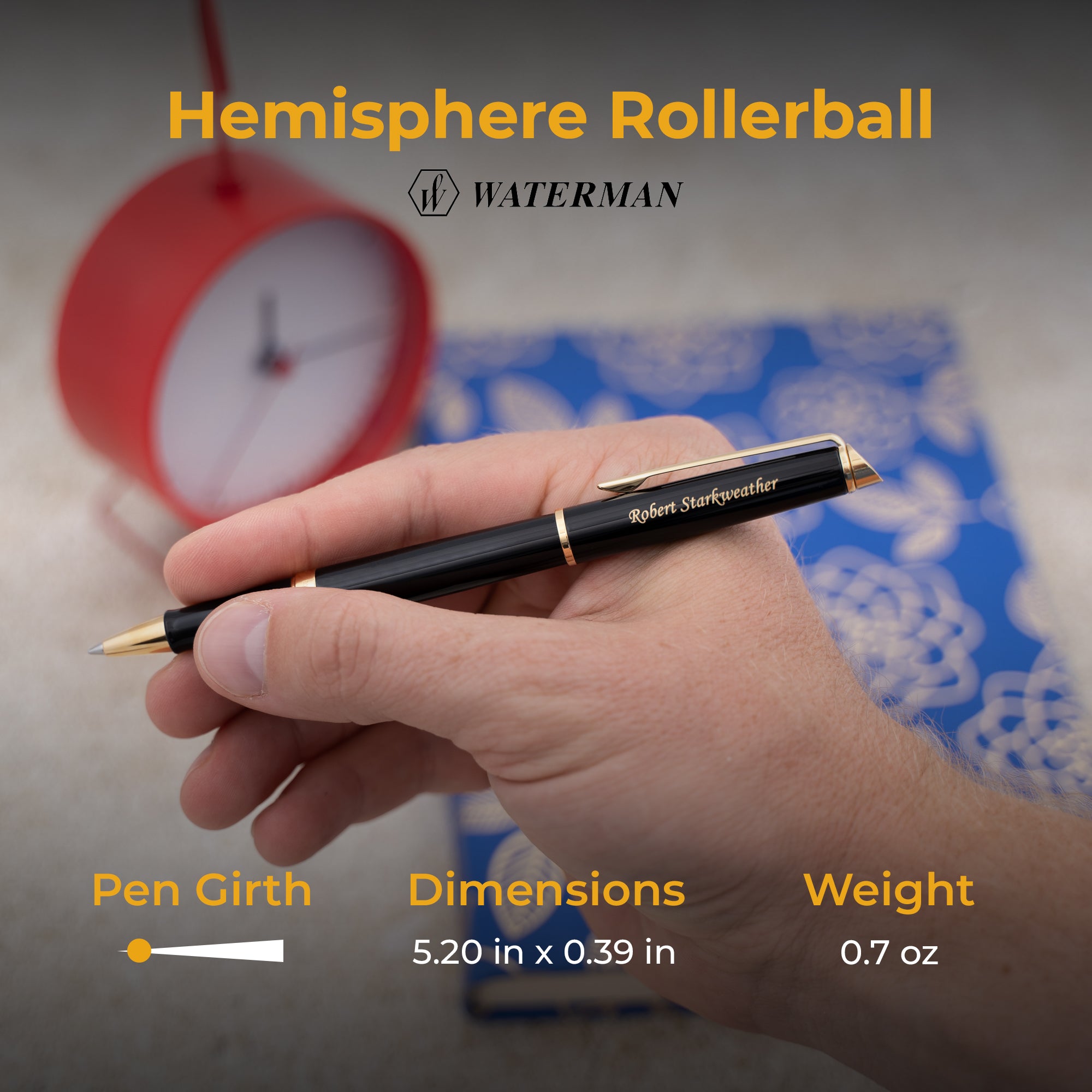 Waterman Hemisphere Black Gold Trim Rollerball Pen - Premium Writing Instrument for Professionals & Gifts - Perfect for Office, Business Meetings & Signature Documents