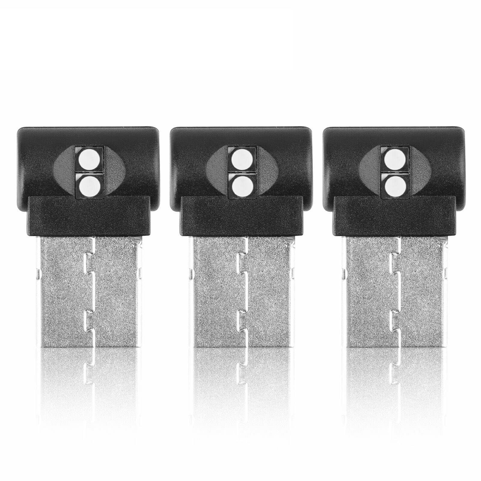 3 Pack Mini USB RGB LED Car Interior Lights - Touch Key Neon Ambient Atmosphere Lamps for Cars, Trucks, SUVs - Perfect for Night Driving, Parties & Custom Interior Lighting