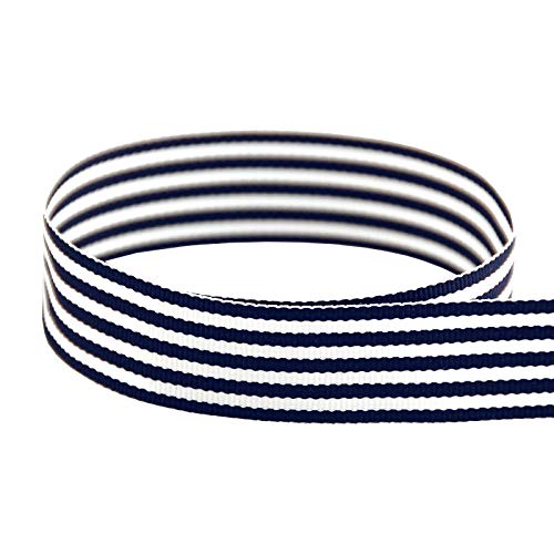Yacht Club Navy & White Stripe Grosgrain Ribbon