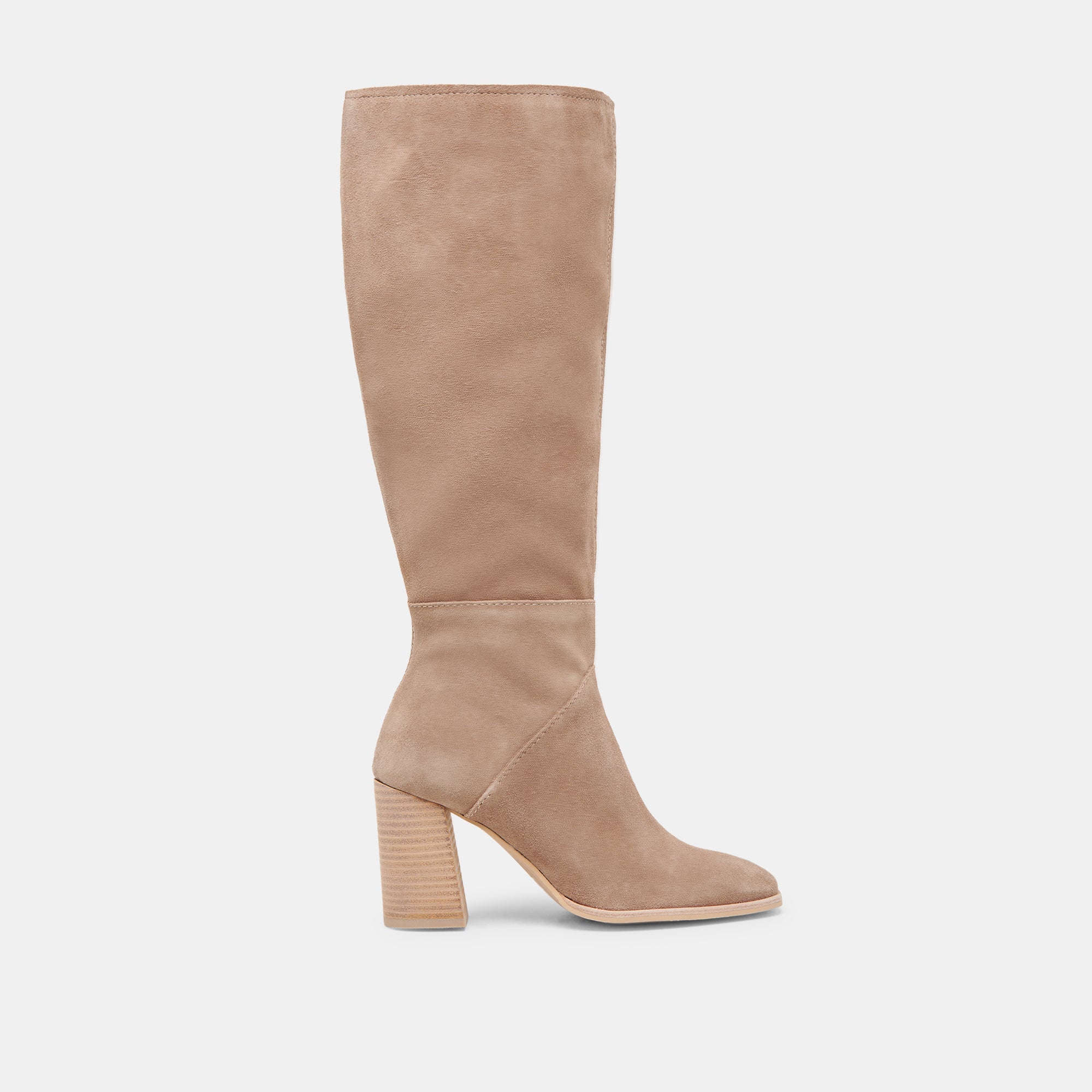 Fynn Wide Calf Boots in Truffle Suede - Comfortable & Stylish Boots for Women with Wide Calves | Perfect for Fall, Winter & Casual Outfits