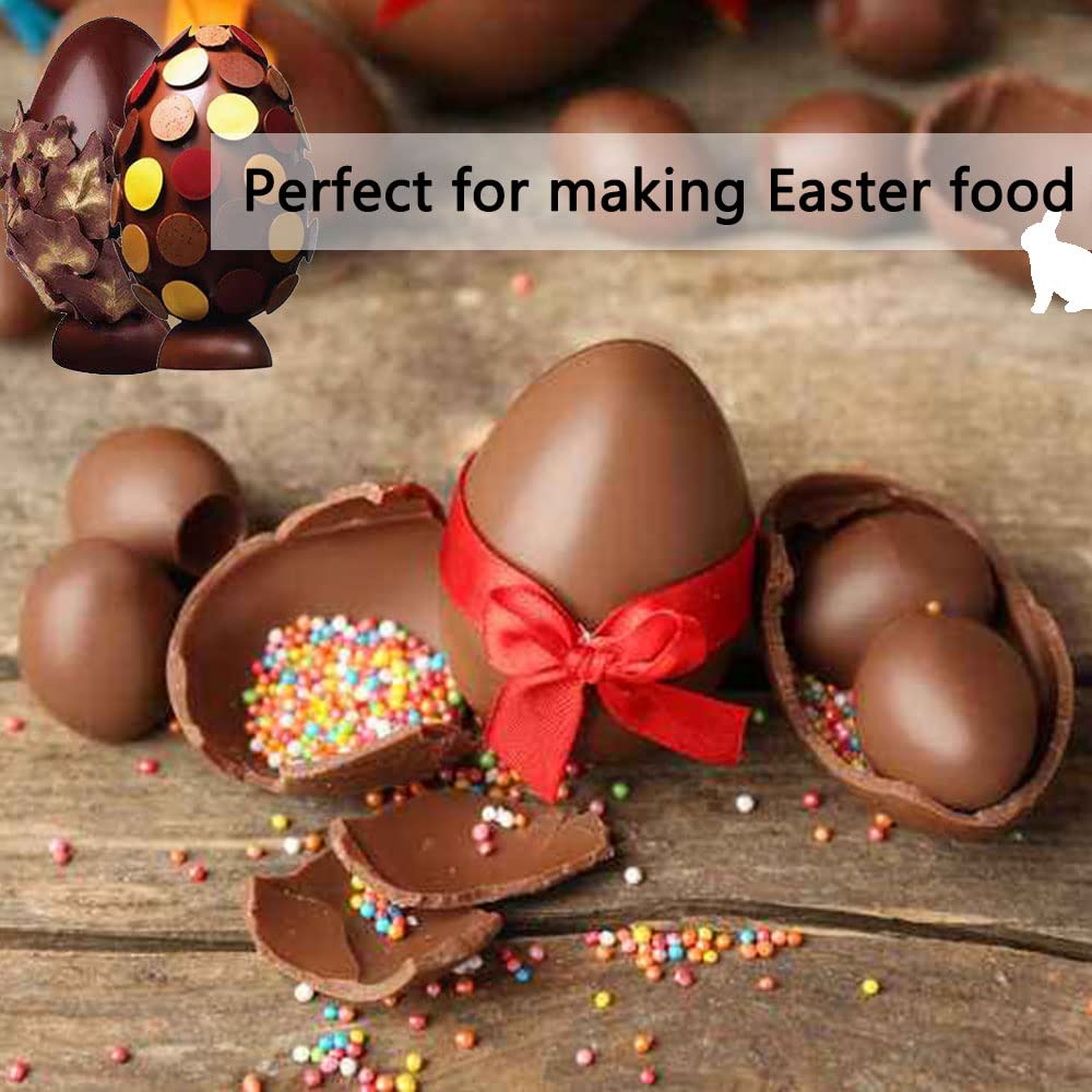 Premium 3D Easter Egg Silicone Mold - 8-Cavity Food Grade Baking Mold for Mousse Cake, Chocolate, Truffle, Pudding, Jelly, Cheesecake, Candy & DIY Soap/Candle Making (10
