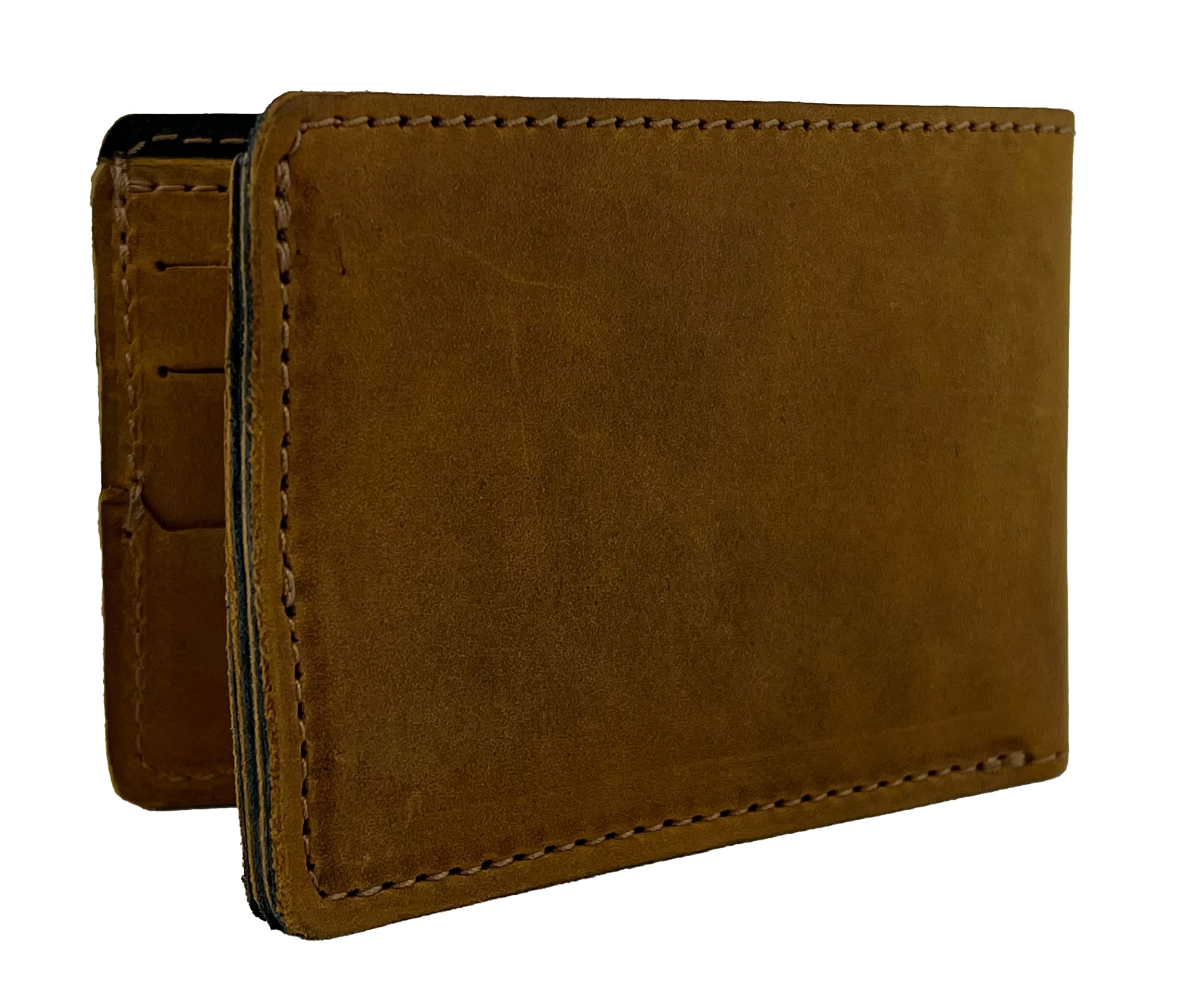 Premium Full Grain Leather Wallet for Men - Handcrafted Genuine Leather Bifold Wallet with RFID Protection - Durable & Stylish (Tobacco Brown) - Perfect for Everyday Carry, Travel & Business Gifts