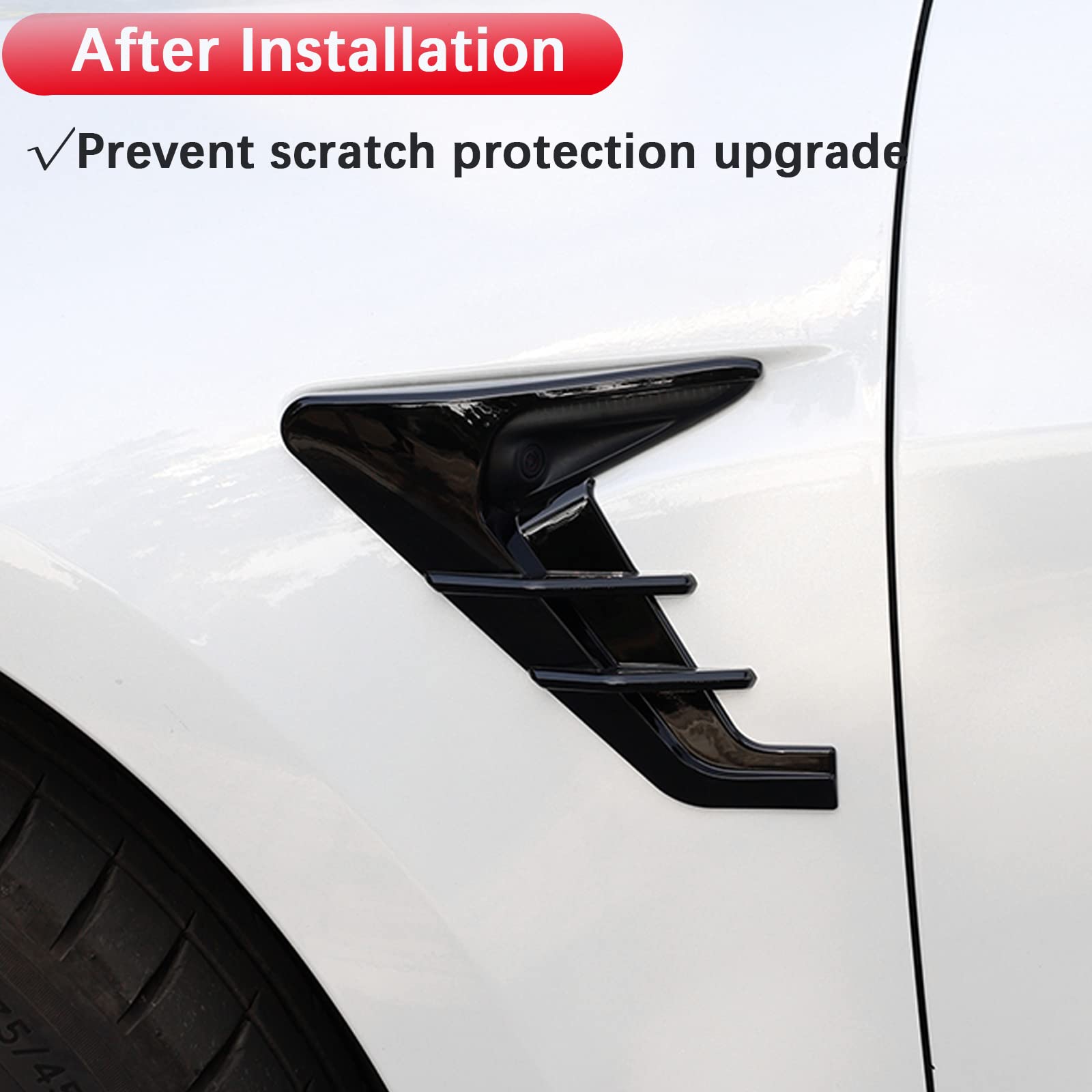 Tesla Model 3/Y HW3.0 Side Camera Protection Cover - Glossy Black - Compatible with 2017-2023 Tesla Model 3 & 2020-2023.6 Model Y - Durable Anti-Scratch Shield for Enhanced Safety & Style - Perfect for Daily Driving and Road Trips
