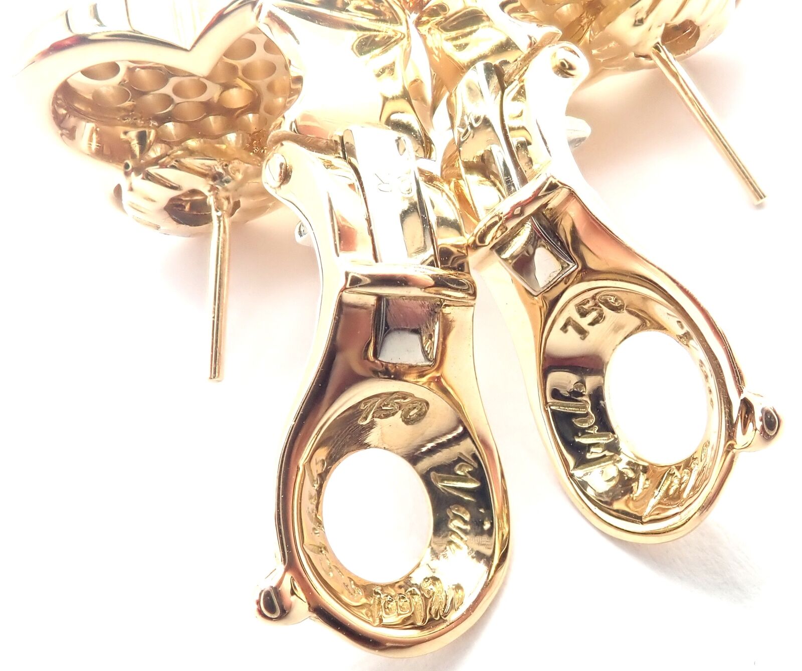 Authentic Van Cleef & Arpels 18k Yellow Gold Diamond Pure Alhambra Earrings - Luxury Jewelry for Women, Perfect for Weddings, Parties & Special Occasions