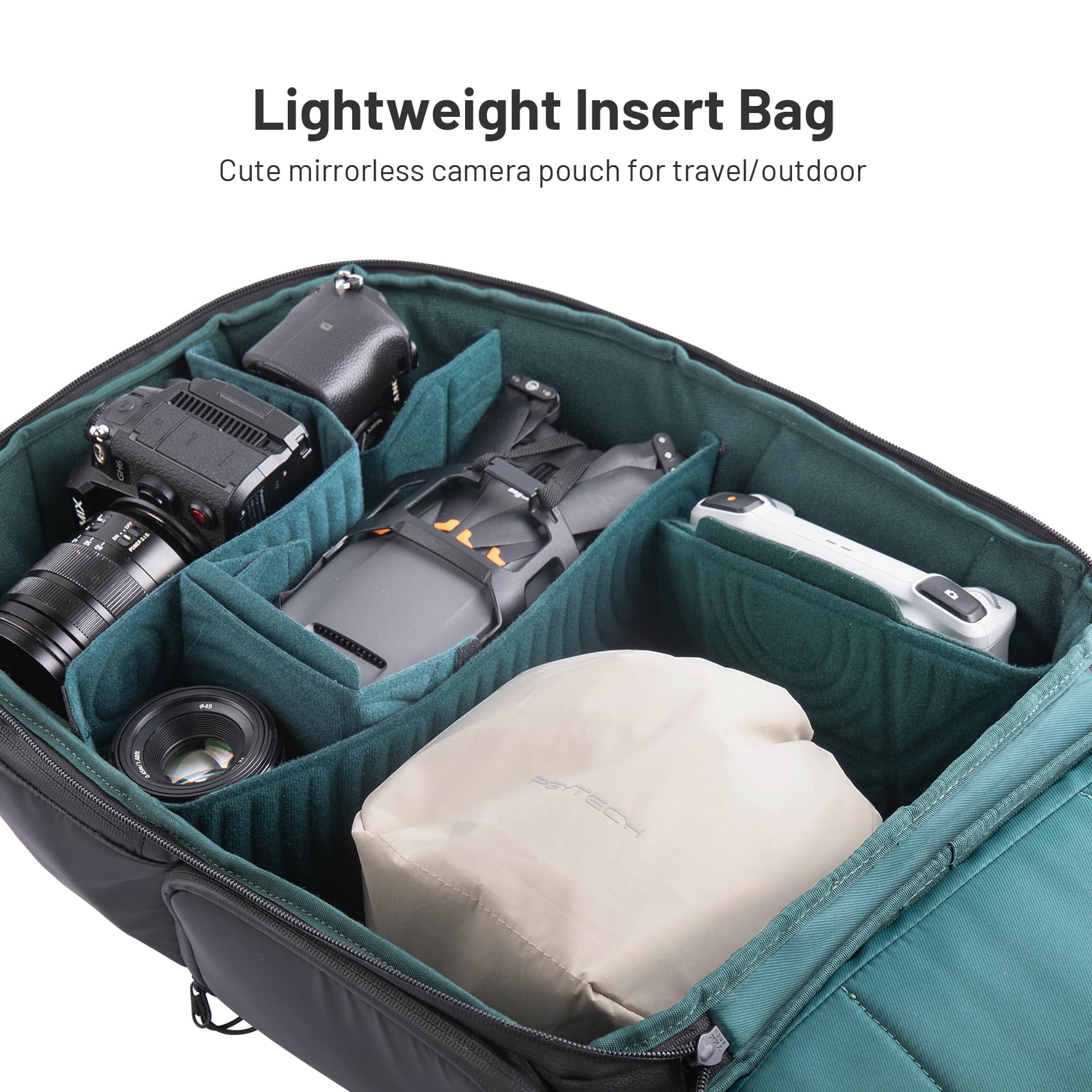 PGYTECH OneGo Drawstring Small Camera Bag - Soft & Cute Camera Pouch for Mirrorless Cameras (Nikon, Canon, Sony, Fujifilm) - Compact DSLR Camera Case for Travel, Hiking & Everyday Use