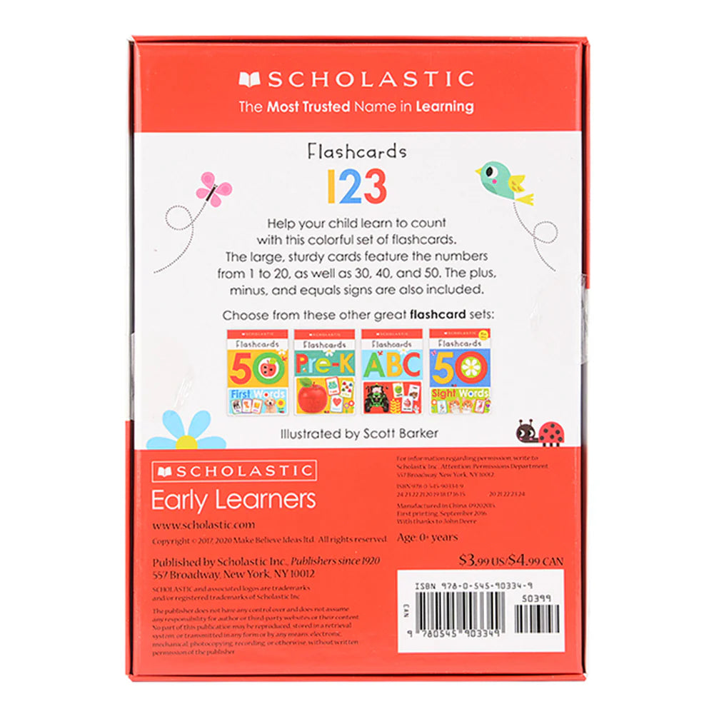 Scholastic Early Learners 123 Flashcards - Alphabet & Number Learning Cards for Toddlers & Preschoolers - Perfect for Homeschooling & Classroom Activities
