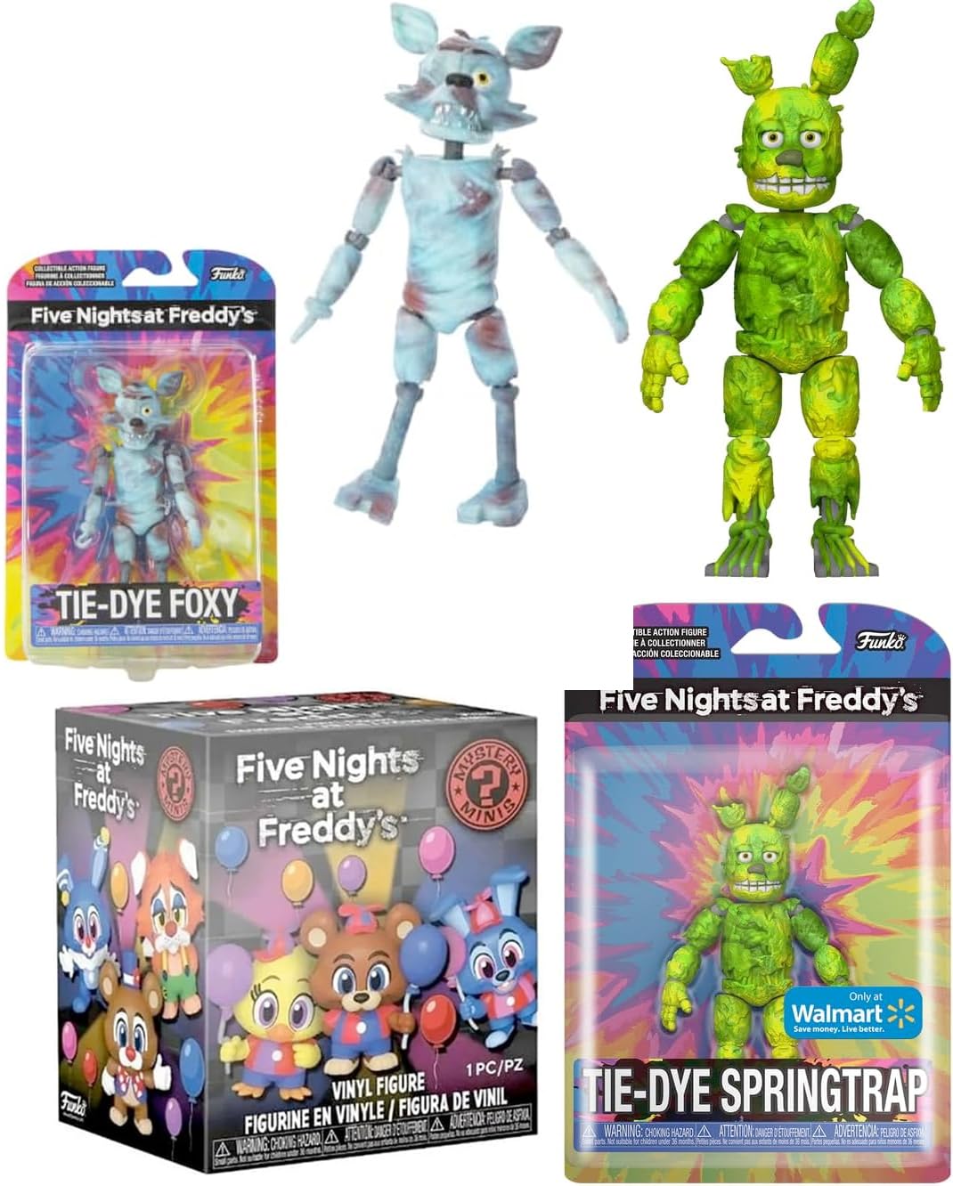 Five Nights at Freddy's FNAF Action Figure Bundle - Foxy, Springtrap & Terror Bonnie Collectible Set | Horror Game Merchandise for Fans | Perfect for Display, Cosplay and Gaming Room Decor