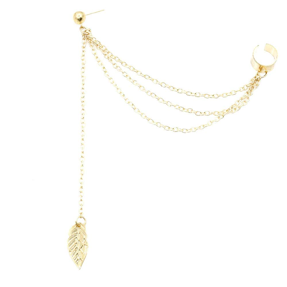 Punk Style Leaf Chain Earrings for Women - Cool Tassel Drop Earrings - Young & Edgy Fashion Jewelry - Perfect for Parties, Concerts & Everyday Wear