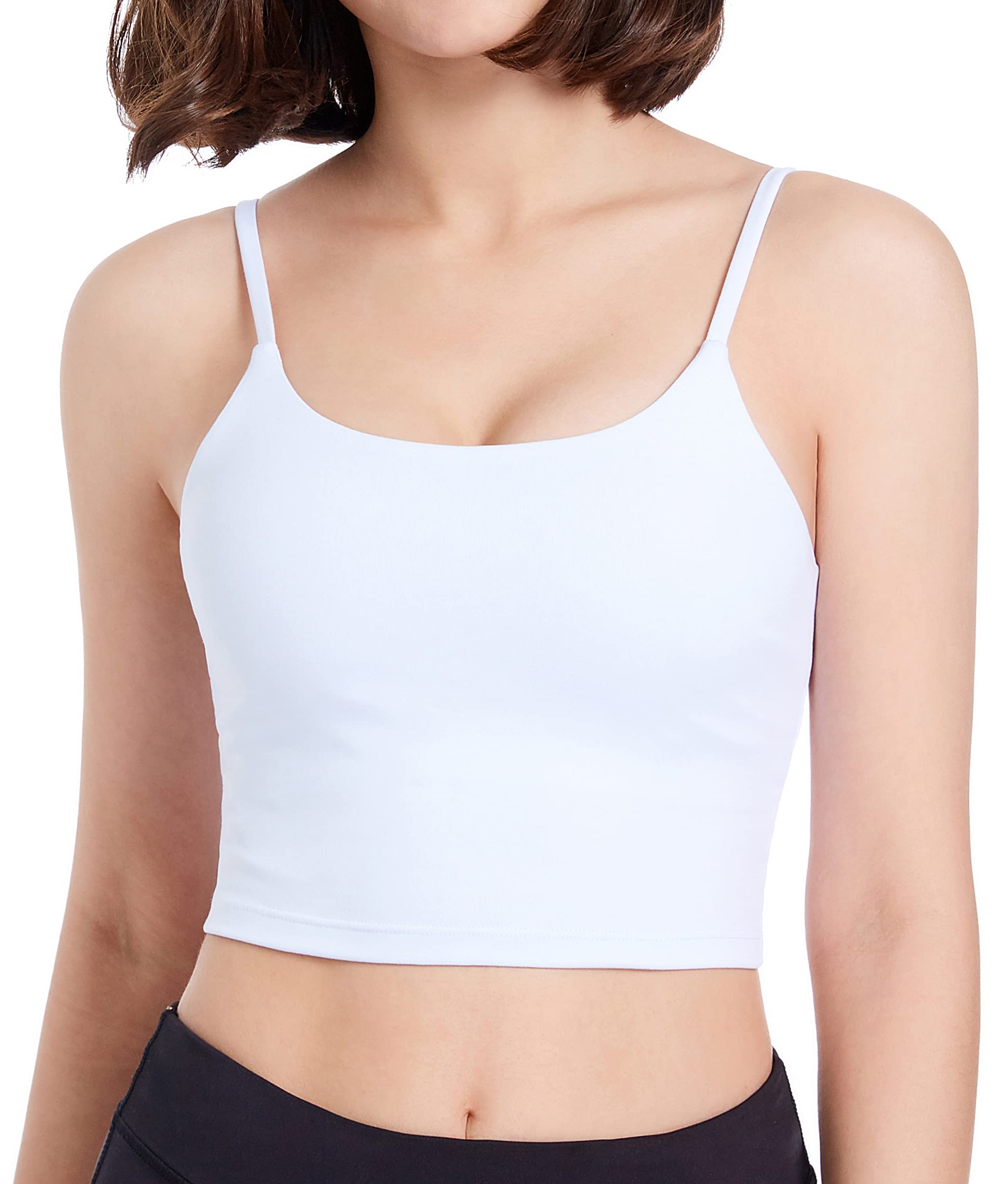 High Support Sports Bra for Women - Padded Yoga Tank Top with Removable Cups, Workout Running Crop Top, Longline Yoga Bras for Gym, Fitness & Active Lifestyle