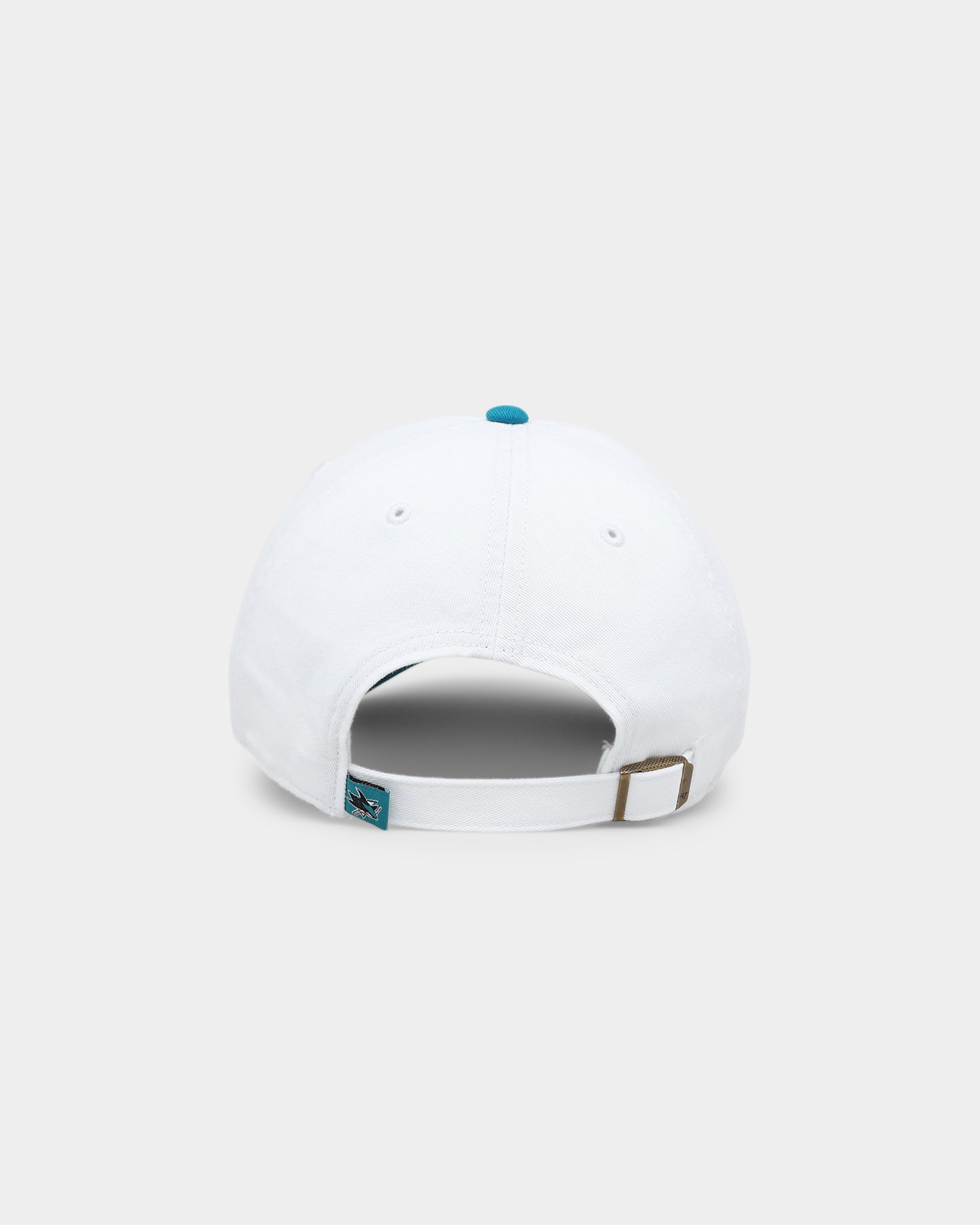 47 Brand San Jose Sharks Two-Tone 47 Clean Up Strapback Snapback Hat - White | Adjustable Baseball Cap for Men & Women | Perfect for Sports Fans, Casual Wear & Outdoor Activities