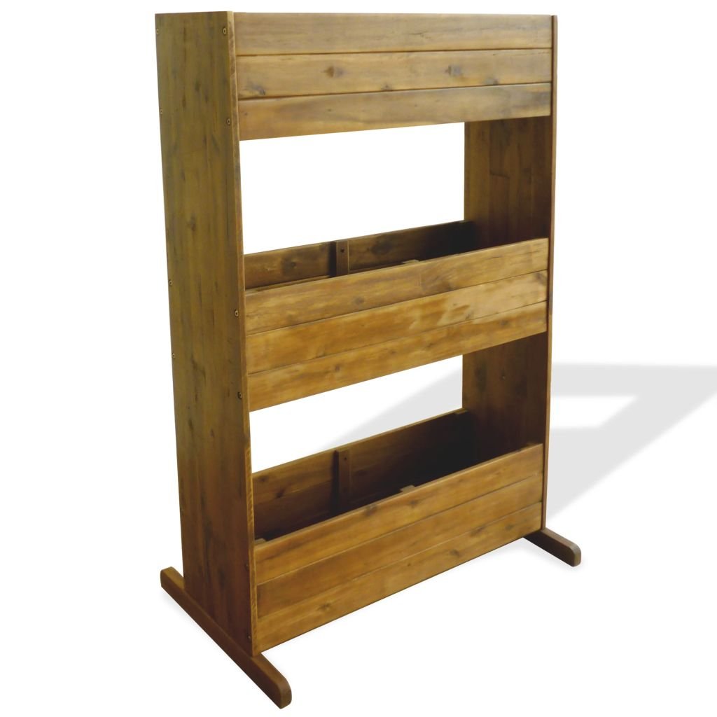 vidaXL 3-Tier Raised Garden Bed Kit - Wooden Elevated Planter Box for Vegetables, Herbs & Flowers (27.6