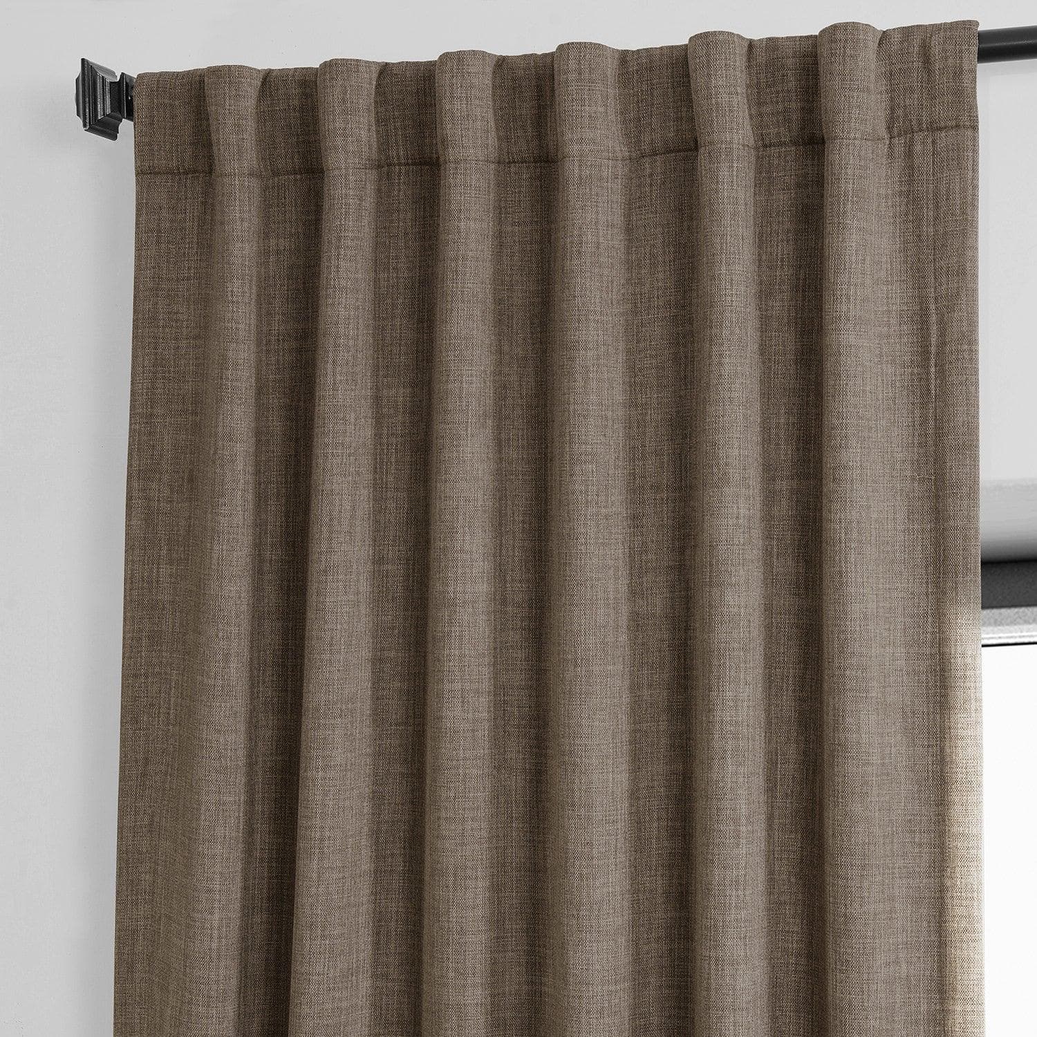 Premium Dutch Cocoa Textured Faux Linen Blackout Curtains for Living Room & Bedroom - Thermal Insulated, Noise Reducing, Light Blocking Window Drapes for Home Decor