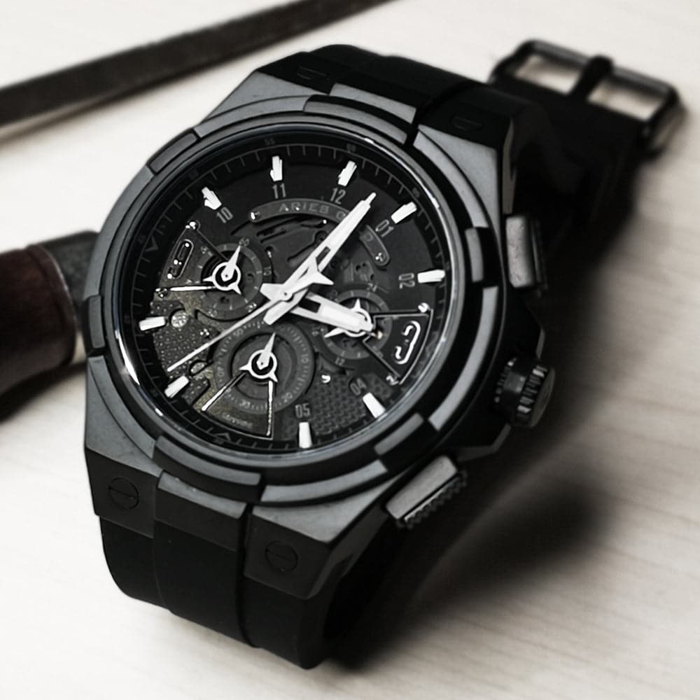 ARIES GOLD Analog Men's Watch with High-Tech Silicon Strap - Lightning Black (Model G 7016 BK BK) | Stylish & Durable for Casual, Business & Outdoor Activities