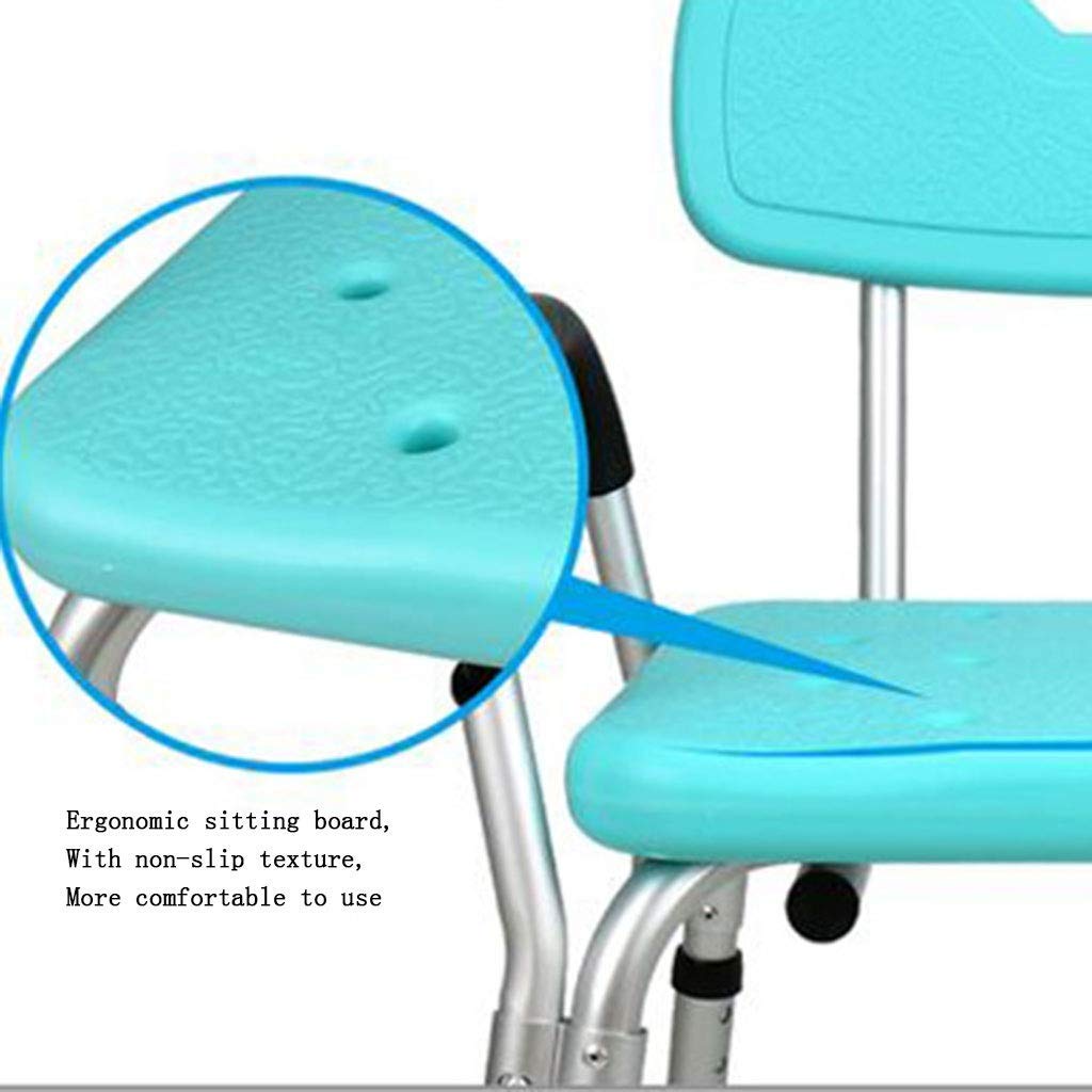 Non-Slip Aluminum Alloy Shower Stool with Backrest & Armrest - Lightweight Bath Seat for Elderly, Pregnant Women & Disabled - White Shower Chair for Safe Bathing & Multi-Purpose Use in Bathroom, Spa & Healthcare Facilities