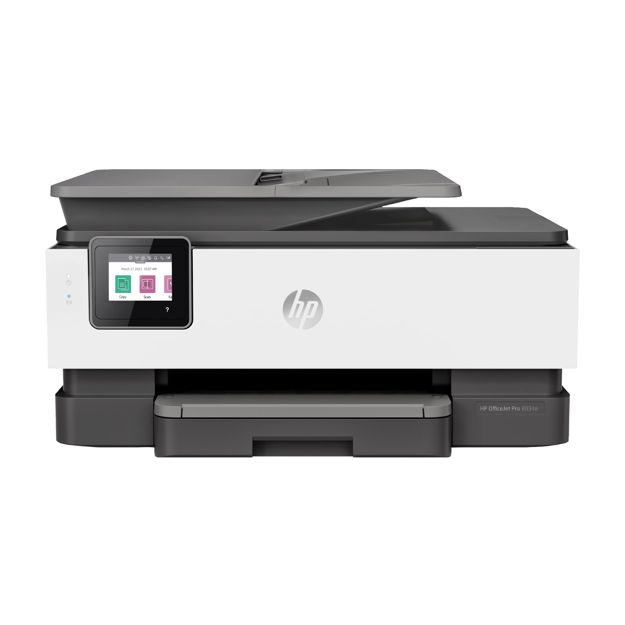 HP OfficeJet Pro 8034e All-in-One Wireless Printer with Scanner, Copier & Fax | High-Speed Printing | White | Ideal for Home Office & Small Business Use