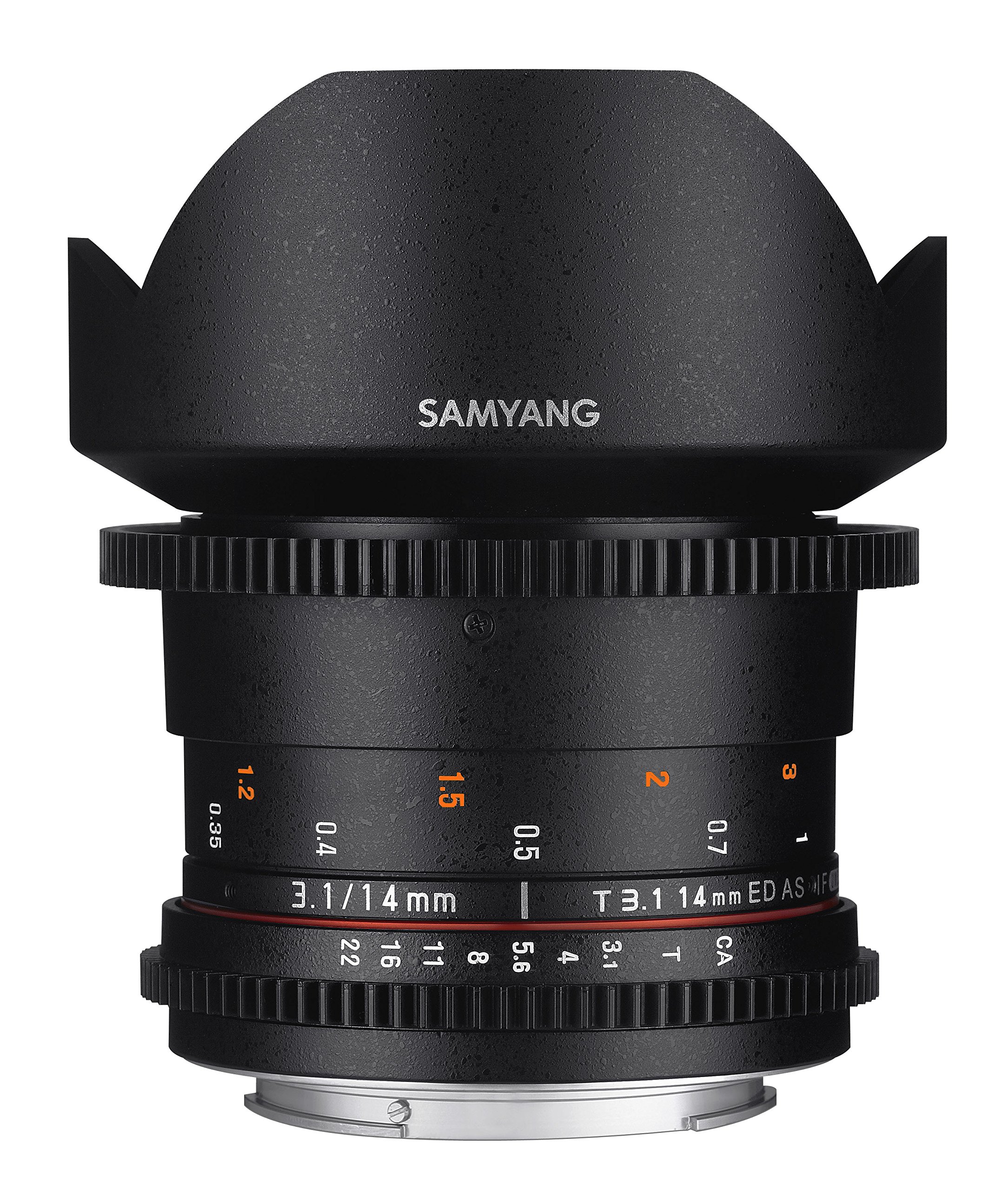 Samyang SYDS14M-N VDSLR II 14mm T3.1 Wide-Angle Cine Lens for Nikon FX DSLR Cameras - Perfect for Landscape, Architecture & Low-Light Cinematography